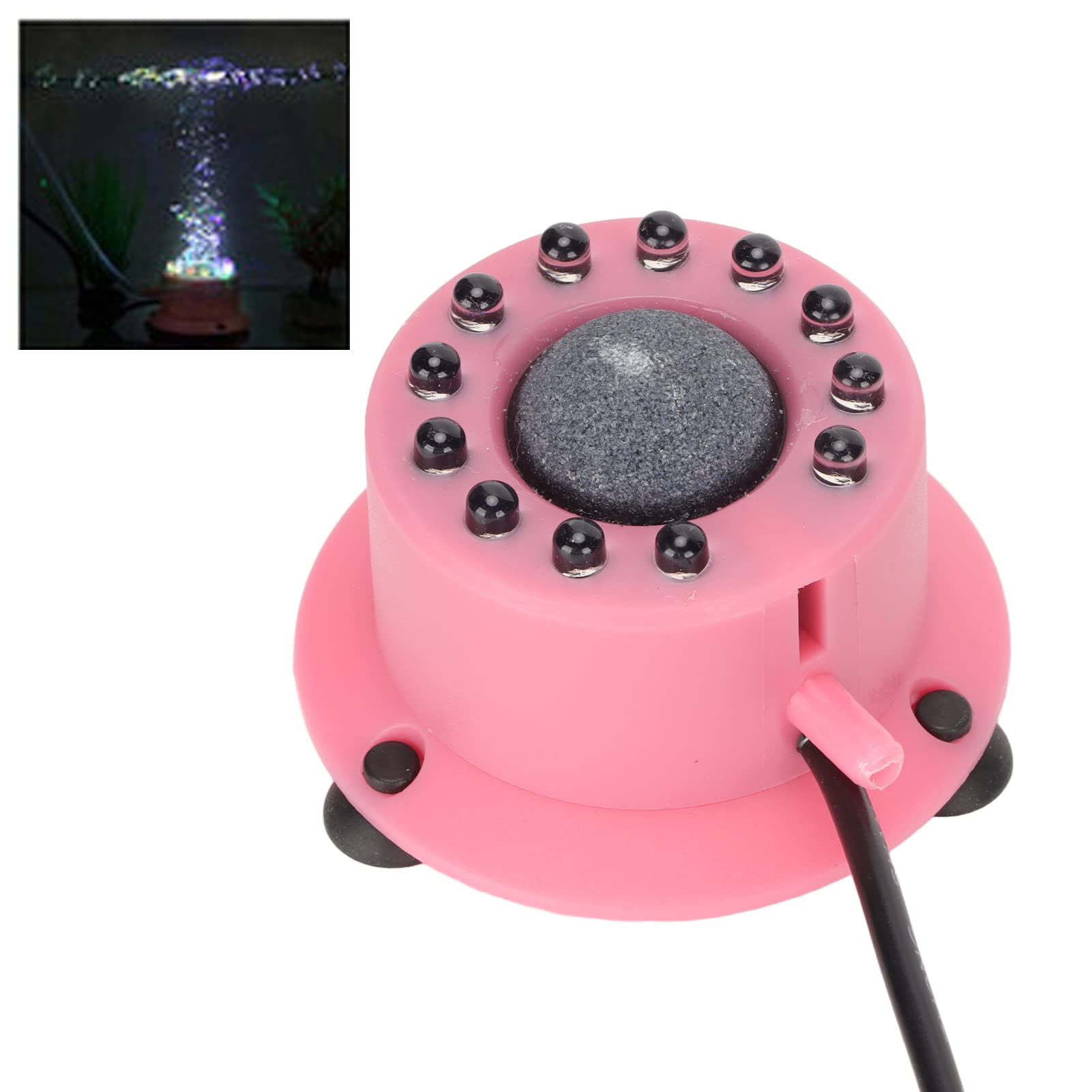 LED Bubble Stone Disk Light for Aquarium - Fish Tank Air Bubble LED Round Light with Oxygenation & Decoration - Perfect for Freshwater & Saltwater Tanks, Home & Office Aquarium Decor