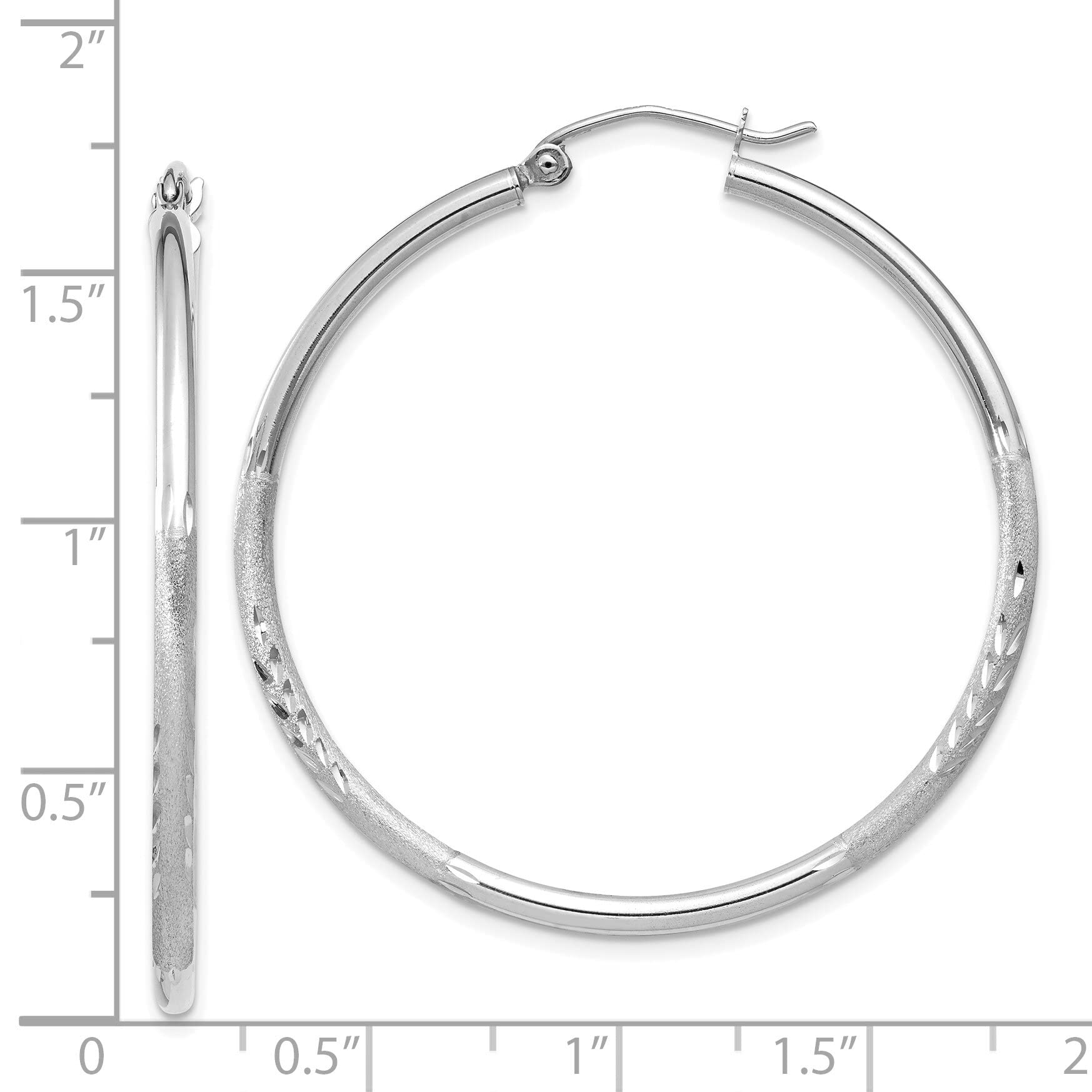 14K White Gold Hoop Earrings for Women - Classic Circle Earrings Jewelry Gift for Her - Perfect for Weddings, Parties & Everyday Wear