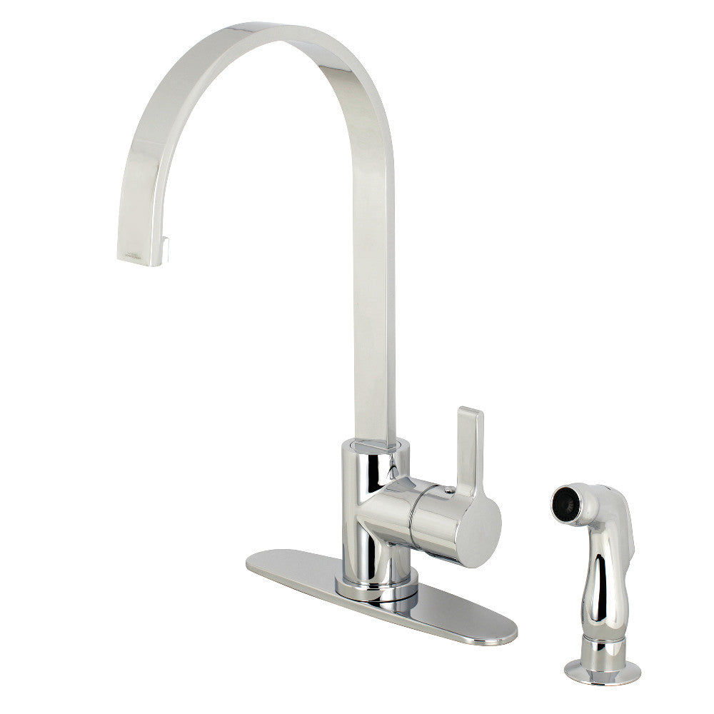 Gourmetier LS8713CTLSP Single Handle Pull Down Kitchen Faucet with Side Sprayer - High Arc Modern Design for Sink, Dishwashing & Food Prep (Brushed Nickel Finish)