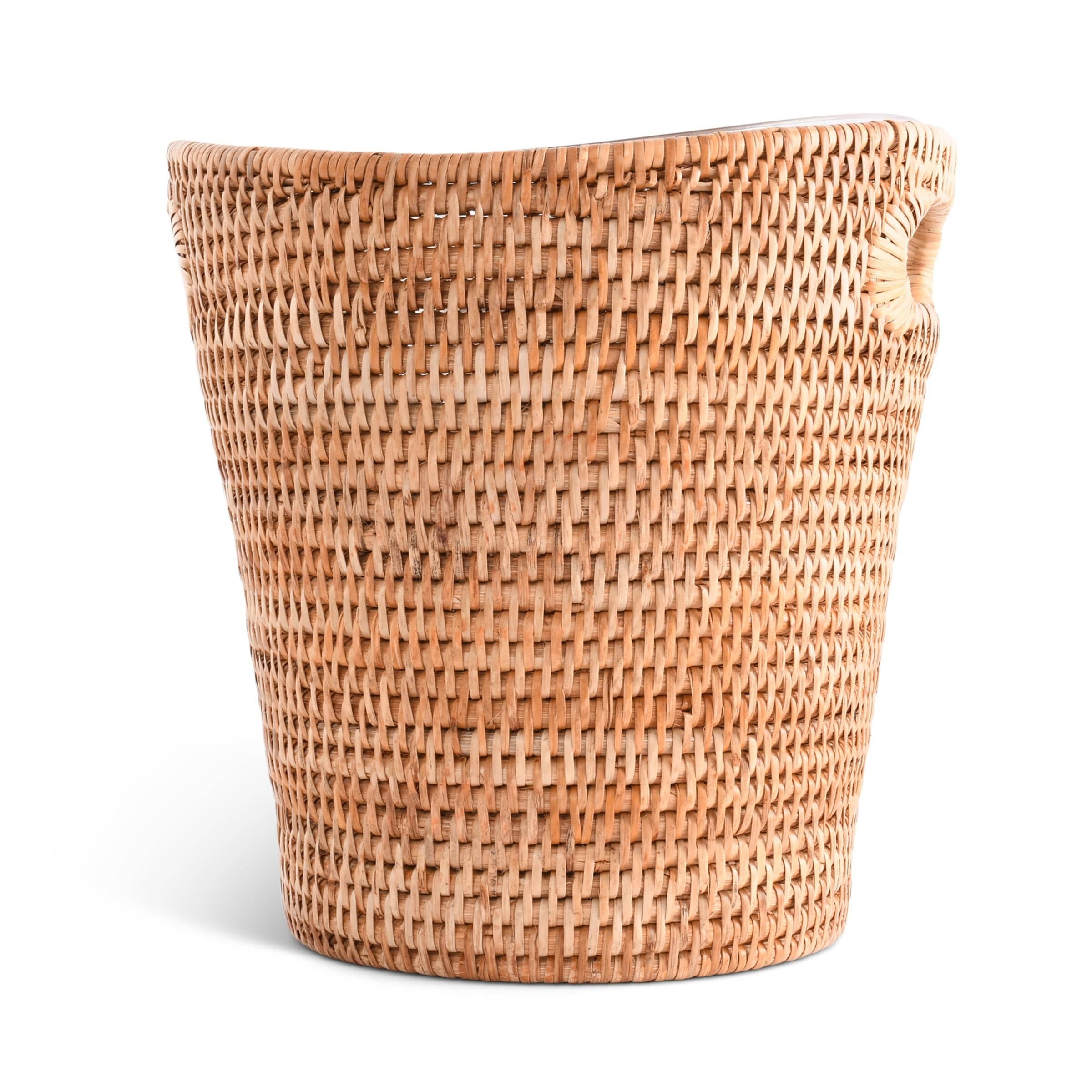 Handwoven Wicker Rattan Champagne Bucket - Elegant Wine Cooler for Parties, Weddings & Outdoor Gatherings - Perfect for Chilling Bottles in Style