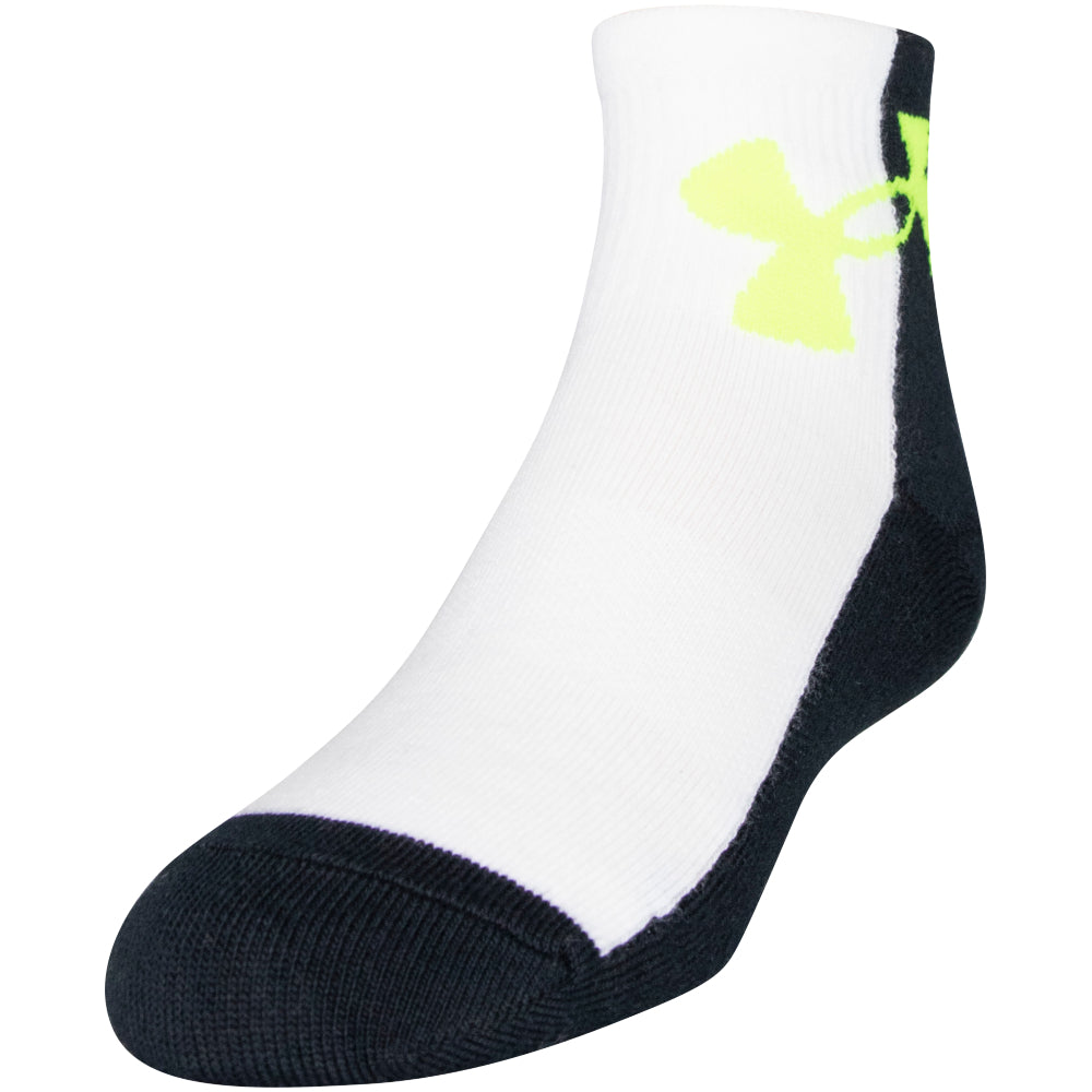 Under Armour Youth Essential Quarter Socks 6-Pack for Boys - Moisture-Wicking Athletic Socks for Running, Basketball & School Sports