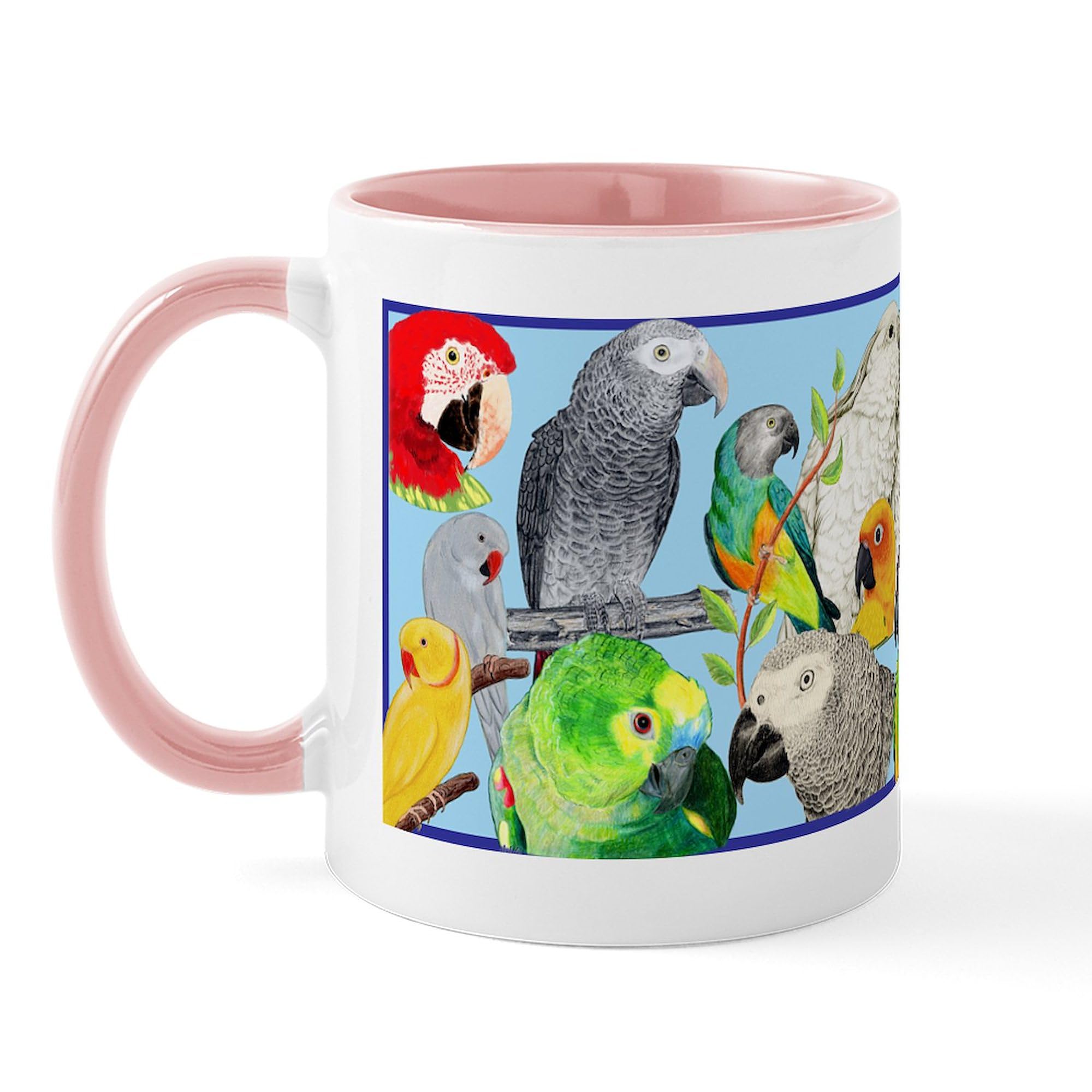 Parrots Ceramic Coffee Mug 11 oz (325 ml) - Colorful & Durable for Tea, Coffee, Hot Drinks - Perfect for Home, Office, Gifts & Bird Lovers