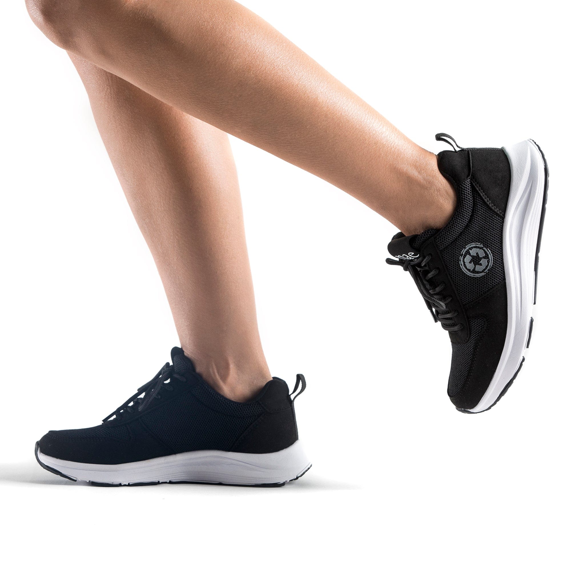 Eco-Friendly Unisex Vegan Sneakers - Recycled PET Material | Black | Sustainable Fashion for Casual Wear & Outdoor Activities