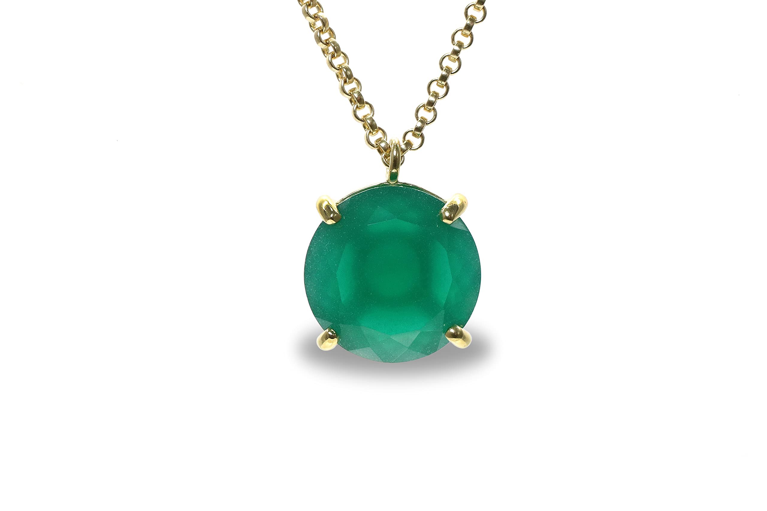 Handmade Green Onyx Statement Necklace for Women - Customizable Pendant Jewelry for Bridal, Wedding, Anniversary & Mother's Day Gifts | Birthstone Necklace for Special Occasions & Everyday Elegance