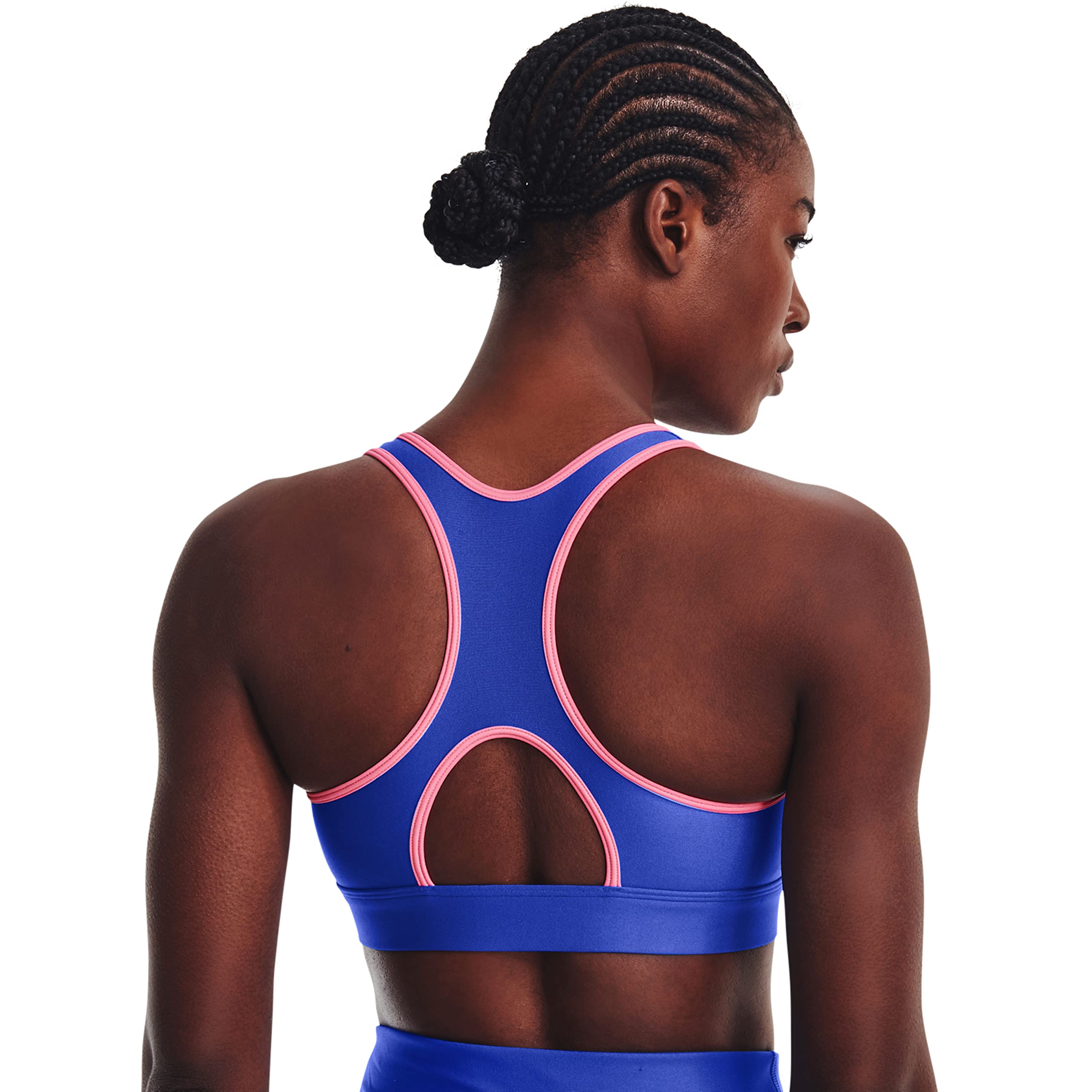 Under Armour Women's HeatGear Mid Padless Sports Bra - Moisture-Wicking Workout Top for Running, Yoga & Gym Training