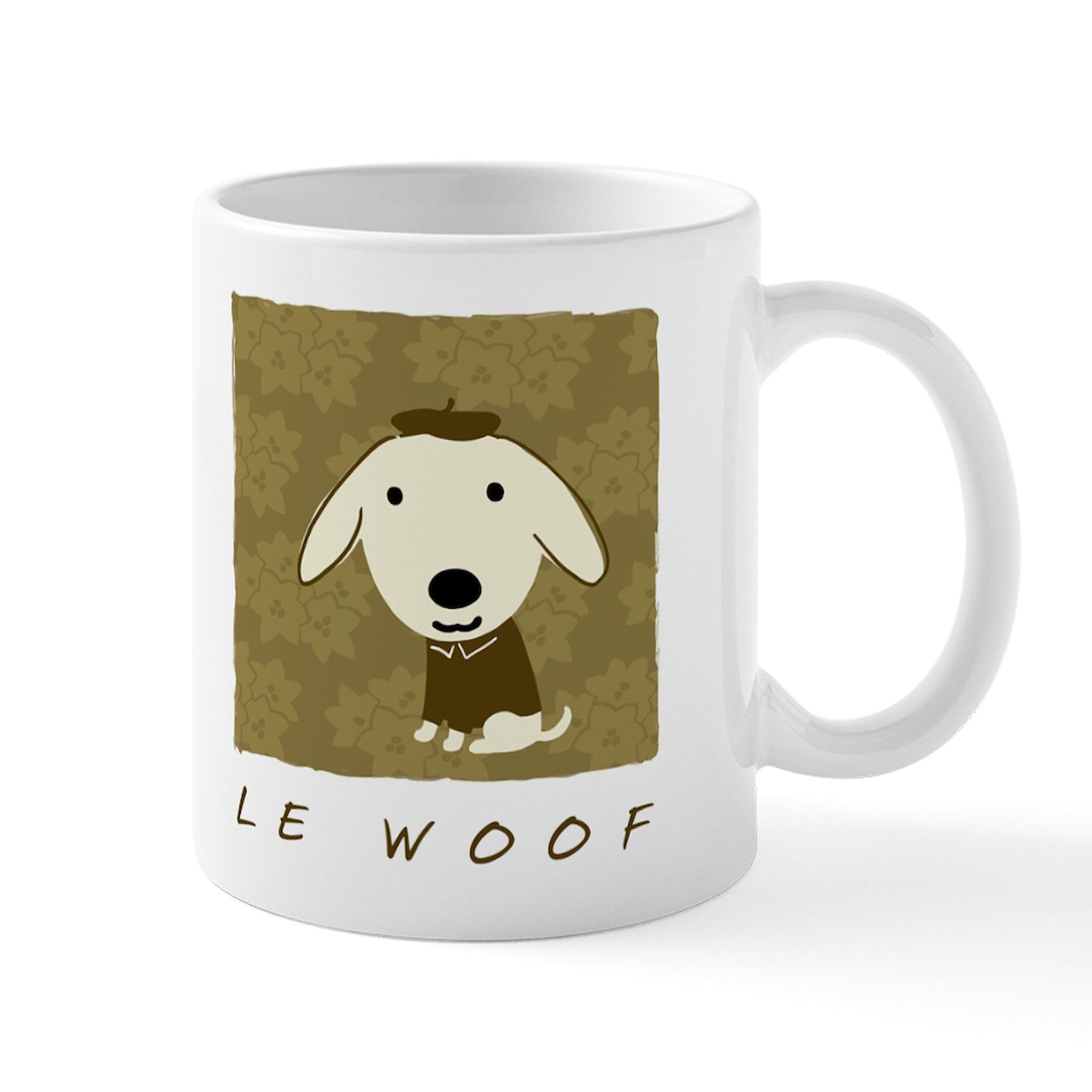 Best 11 oz Ceramic Coffee Mug - Le Woof Dog Design - Perfect for Tea, Hot Cocoa & Office Use - CafePress