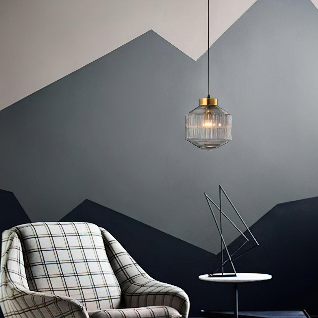 Hailie Prismatic Pendant Light - Modern Glass Ceiling Lamp for Dining Room, Kitchen Island, Bedroom & Living Room Decor