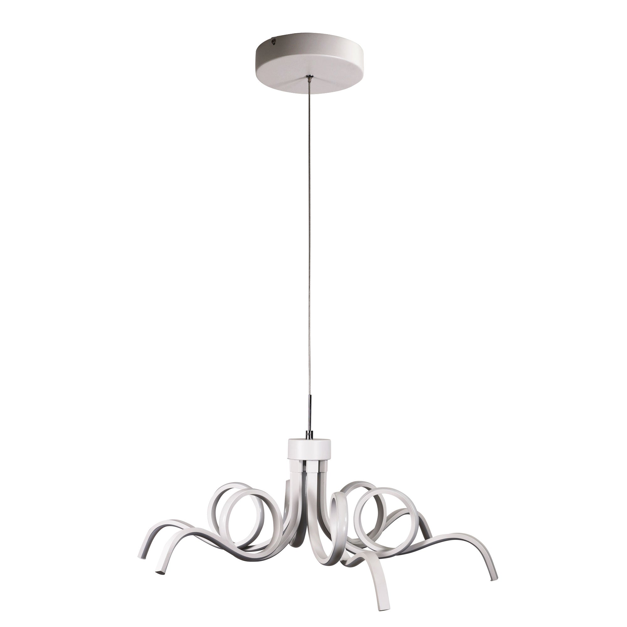 70cm Modern Noodle Pendant Light in White - Perfect for Kitchen Island, Dining Room, and Contemporary Home Decor