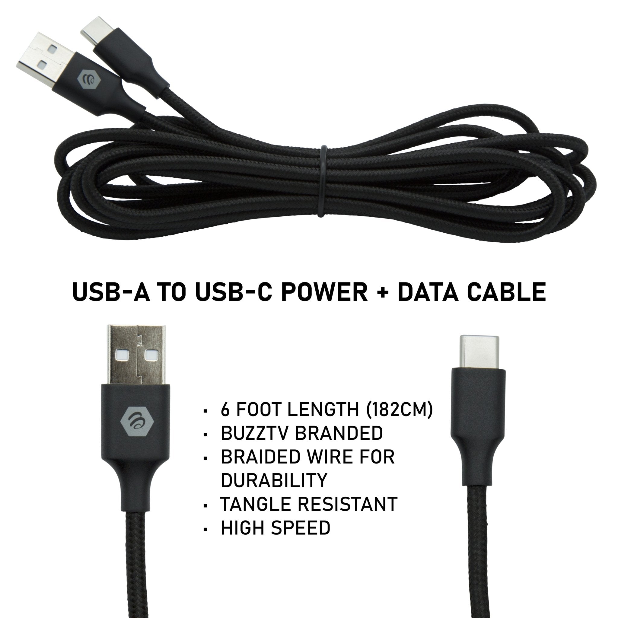 Original Title: BuzzTV 5V Power Supply + 6FT Type C Cable   Optimized Title: BuzzTV 5V Power Adapter with 6FT USB Type C Charging Cable - Fast Charging for Smartphones, Tablets, and Streaming Devices - Perfect for Home, Office, and Travel Use