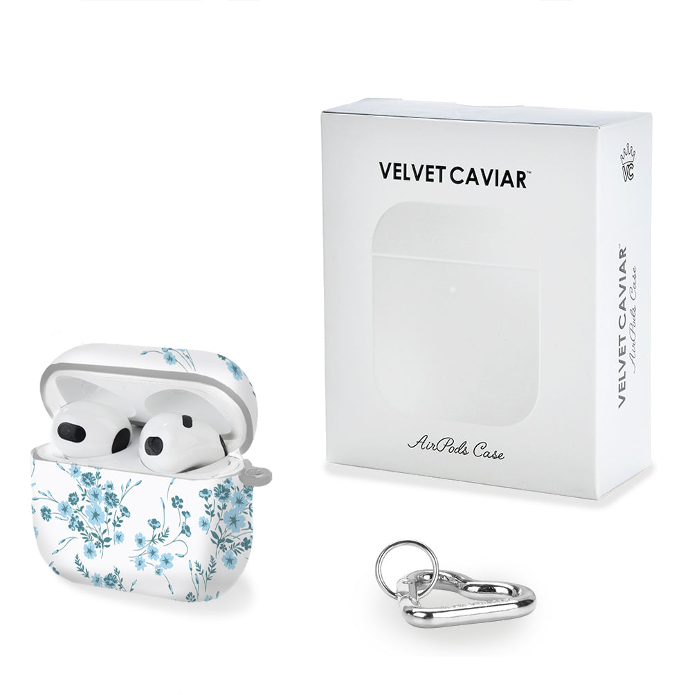 French Blue Floral AirPod Case - Elegant Protective Cover for AirPods 1/2/3/Pro - Perfect for Women, Gifts & Everyday Use