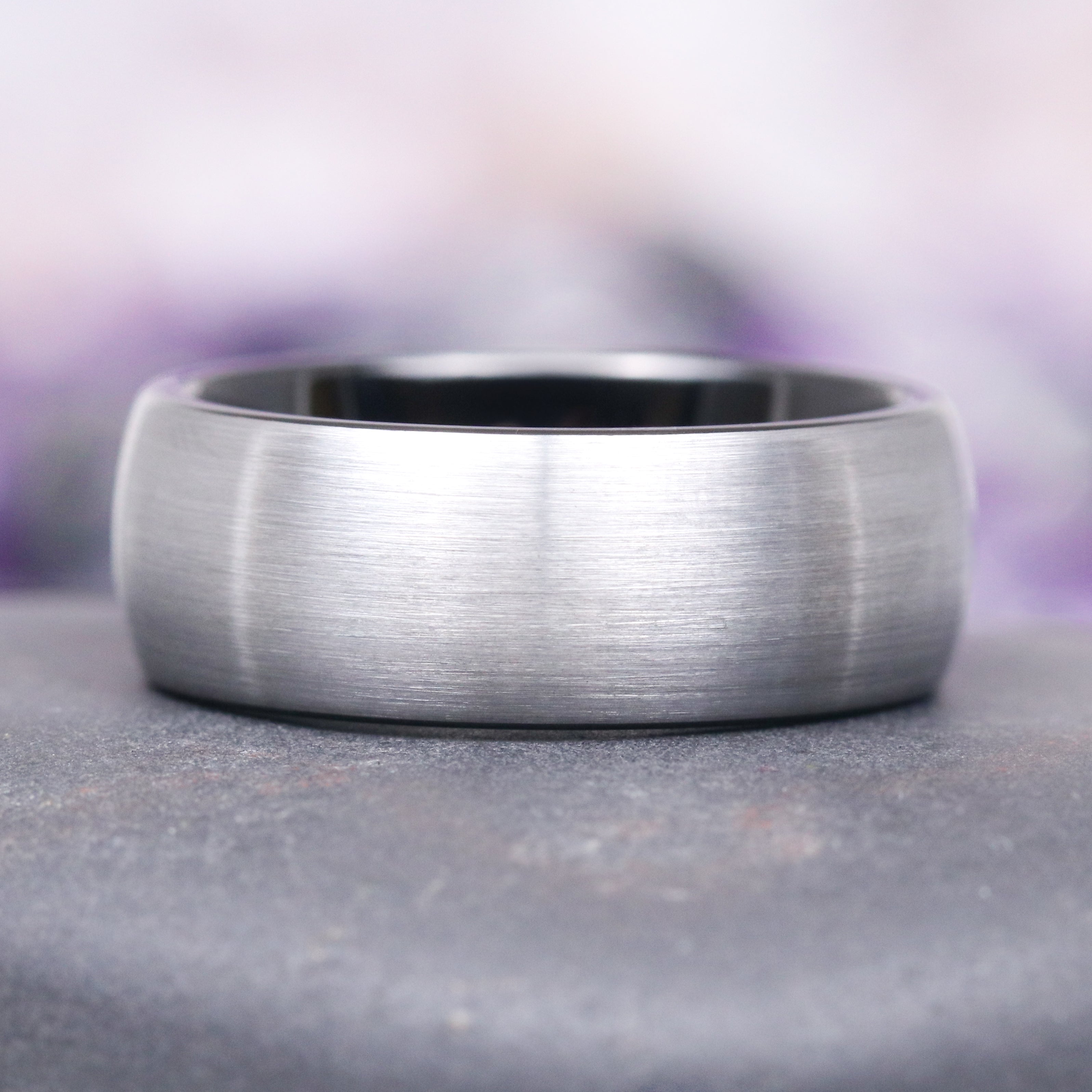 Minimalist Wedding Band - 8MM Two-Tone Tungsten Ring (Black & Silver) for Men & Women - Perfect for Engagement, Anniversary & Everyday Wear