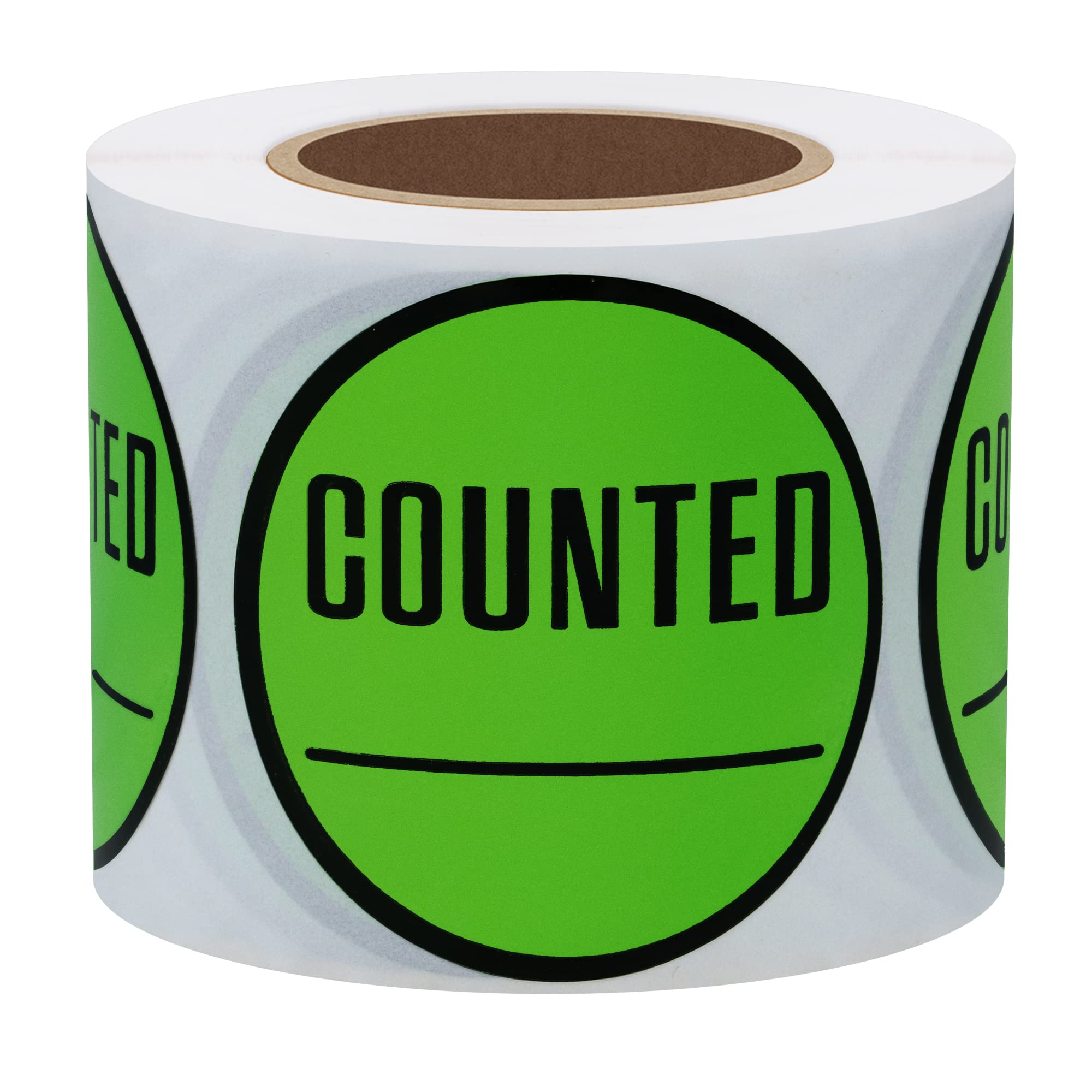 2 Inch Round Counted Inventory Control Stickers - 300 Adhesive Labels Per Roll (10 Rolls) for Shipping, Warehouse & Stock Management - Perfect for Barcode Labeling, Asset Tracking & Organization