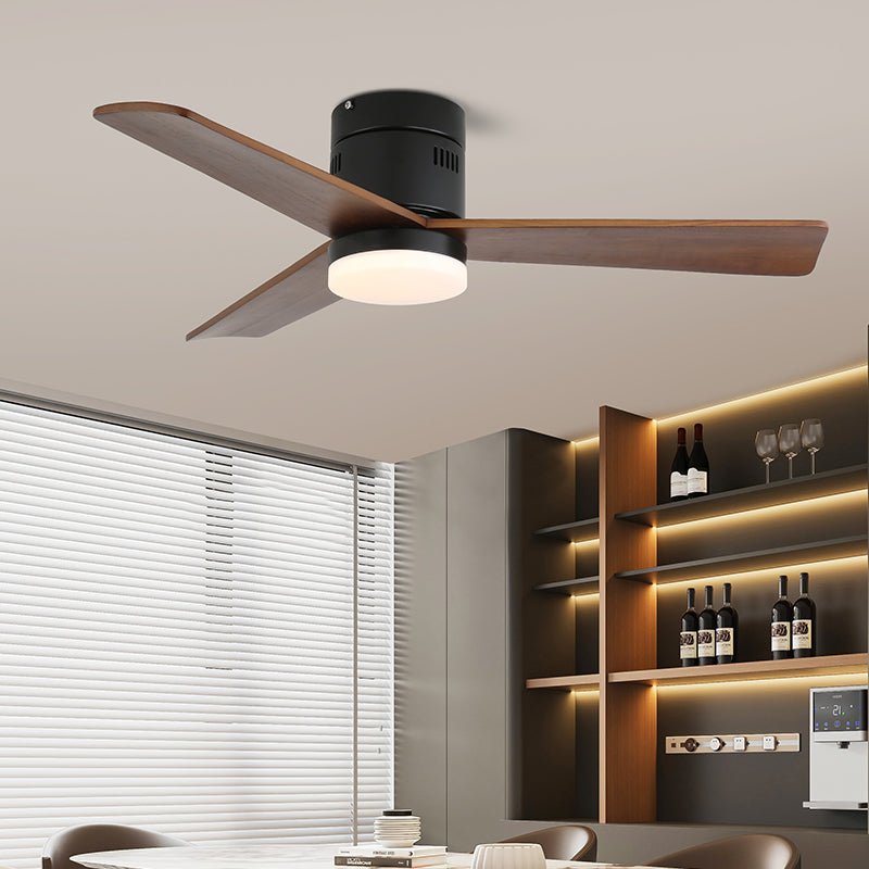 Aeroluxe Modern Ceiling Fan with Light Kit - Energy Efficient LED Lighting, Remote Control, Quiet Reversible Motor for Bedroom, Living Room, and Office