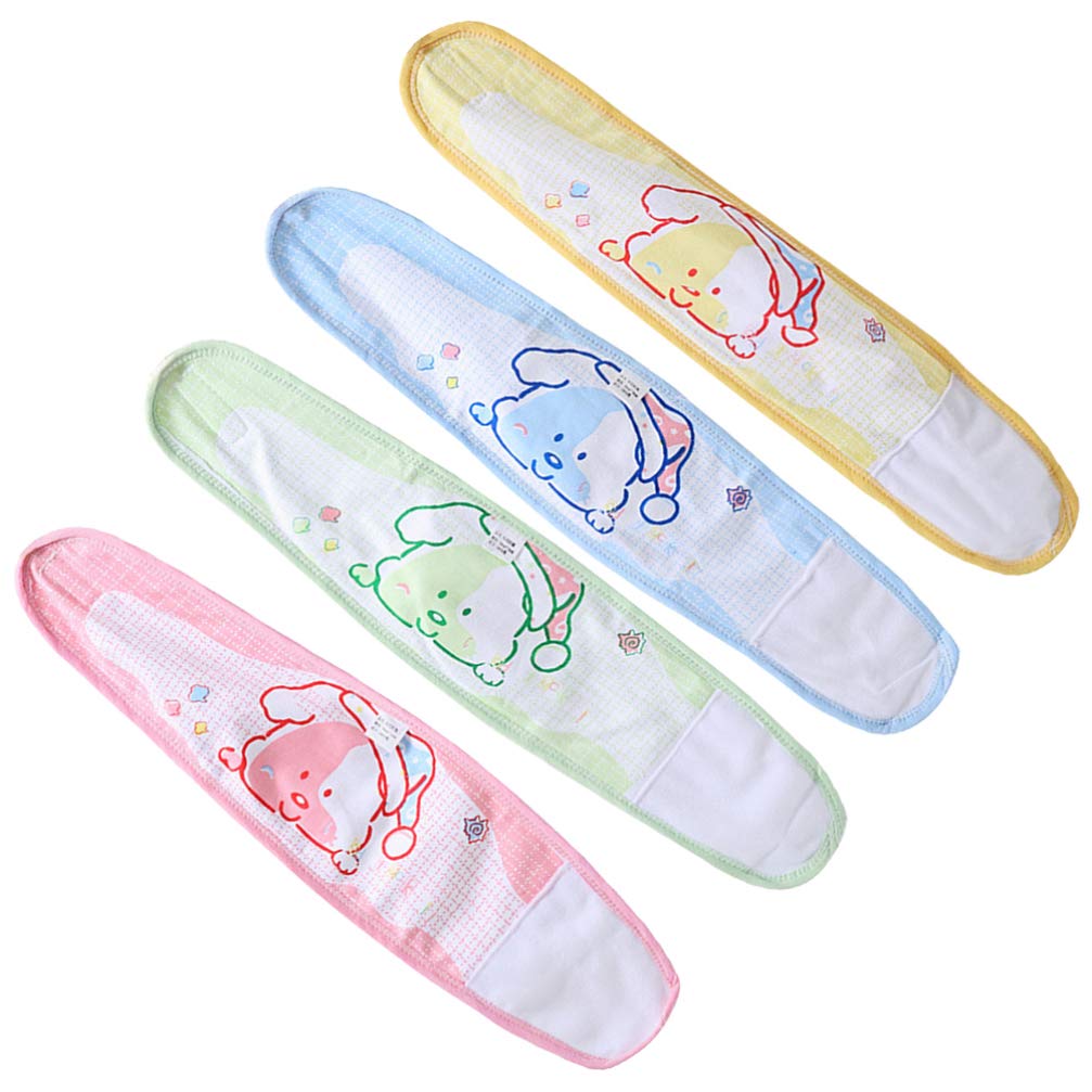 EXCEART 4Pcs Cartoon Pattern Cotton Navel Protection Belt - Soft Umbilical Belly Bands for Newborn Babies | Postpartum Care, Infant Comfort & Tummy Support