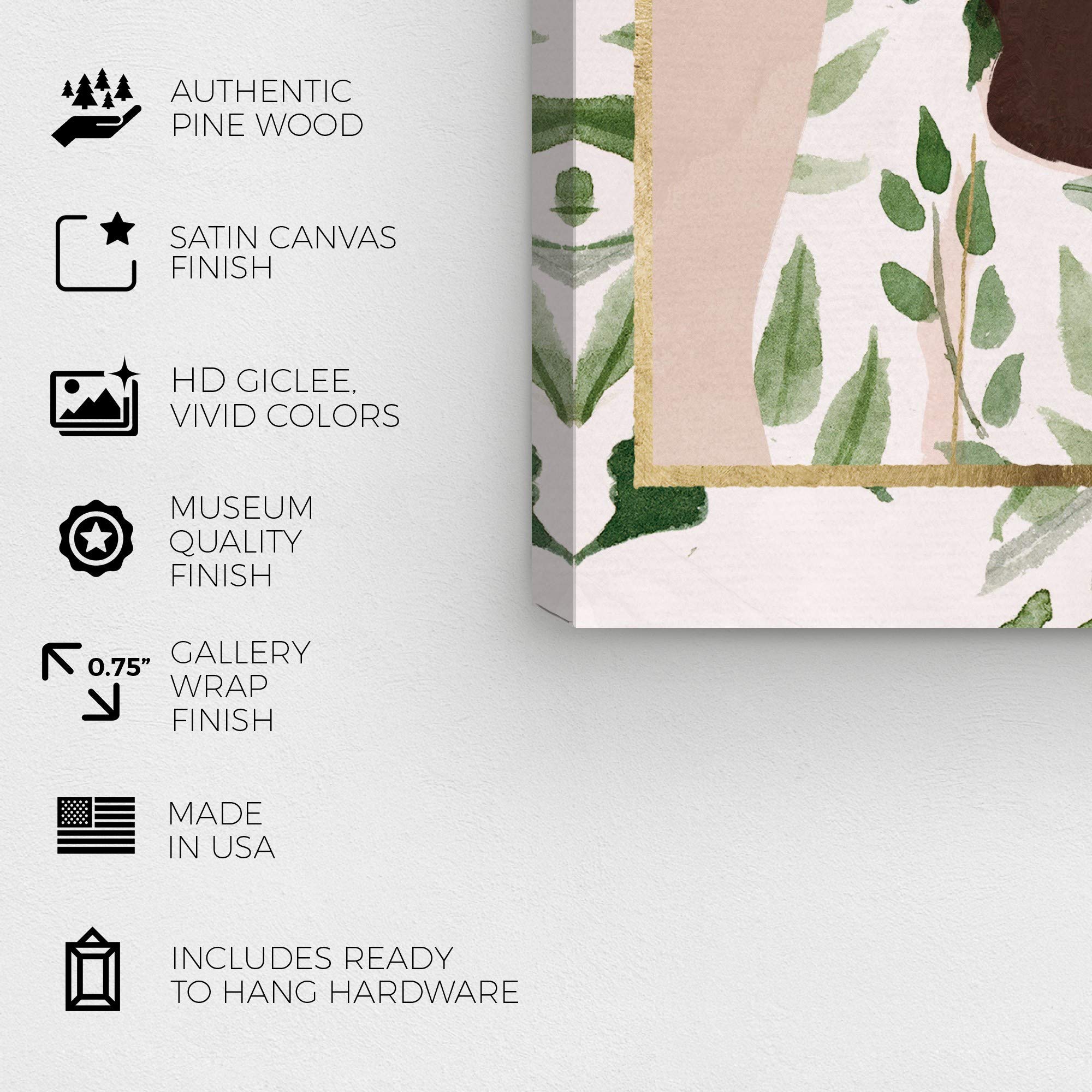 Wynwood Studio Fashion & Glam Wall Art Canvas Print - 'Palette of Foliage Vertical' Hairstyle Home Decor - 20