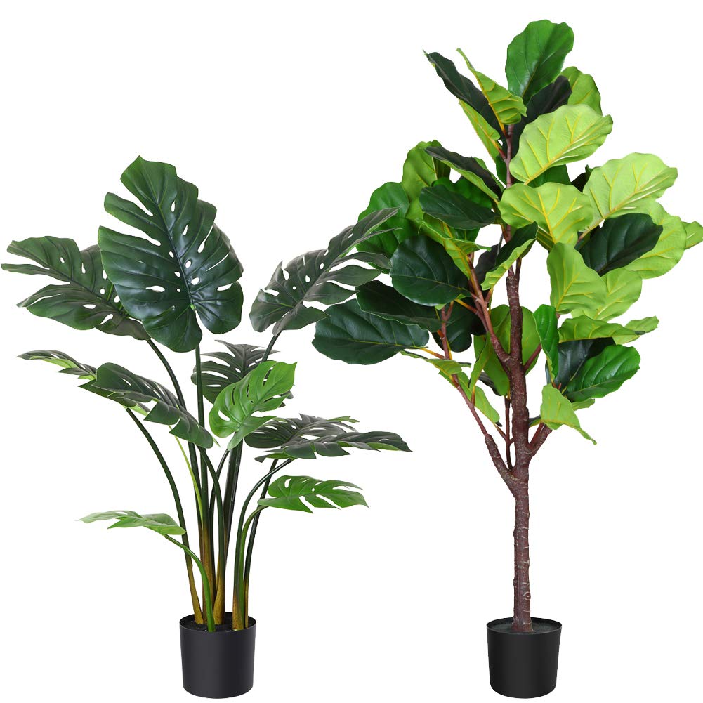 Fopamtri 4.3 Feet Tall Artificial Fiddle Leaf Fig Tree & 43