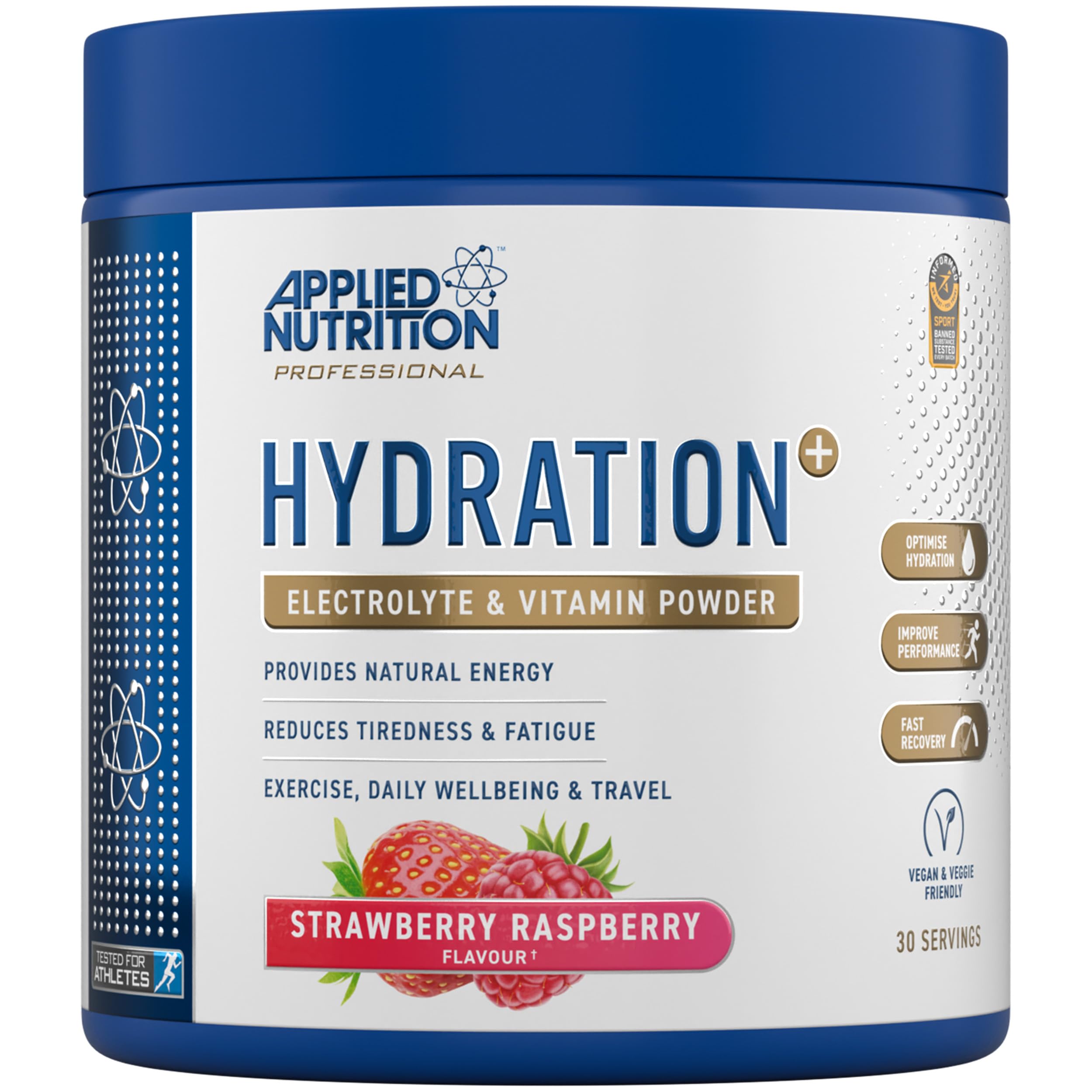 Applied Nutrition Hydration+ Electrolyte Powder 240g - Rapid Hydration for Athletes, Workouts & Outdoor Activities | Sugar-Free Sports Drink Mix with Essential Minerals
