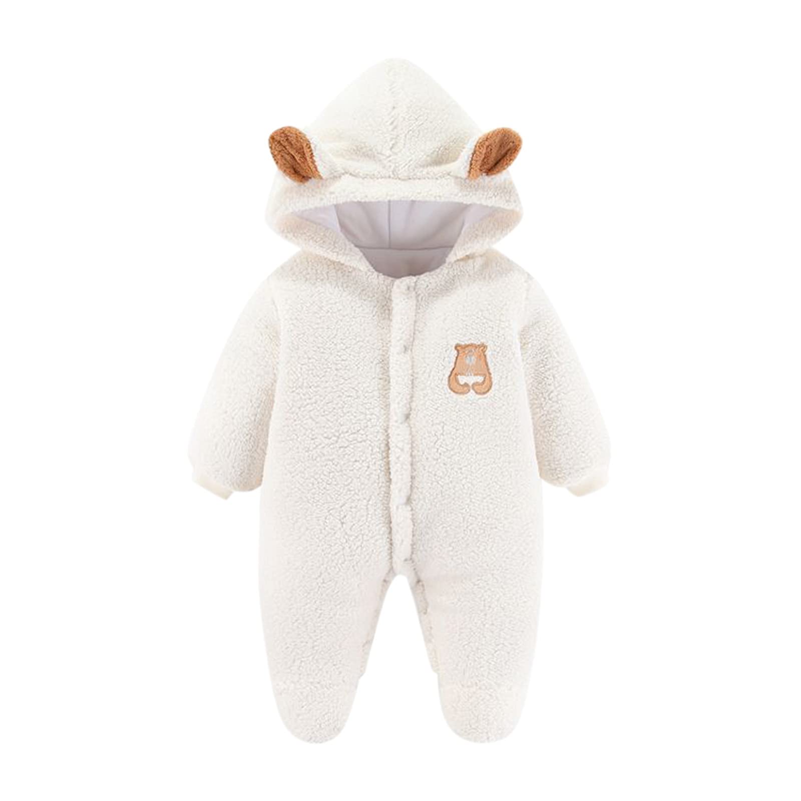 Baby Winter Hoodie Suit - Soft Cotton Toddler Romper with Zipper & Long Sleeves | Warm Snowsuit for Infants & Newborns | Perfect for Cold Weather, Outdoor Play & Snow Day Adventures
