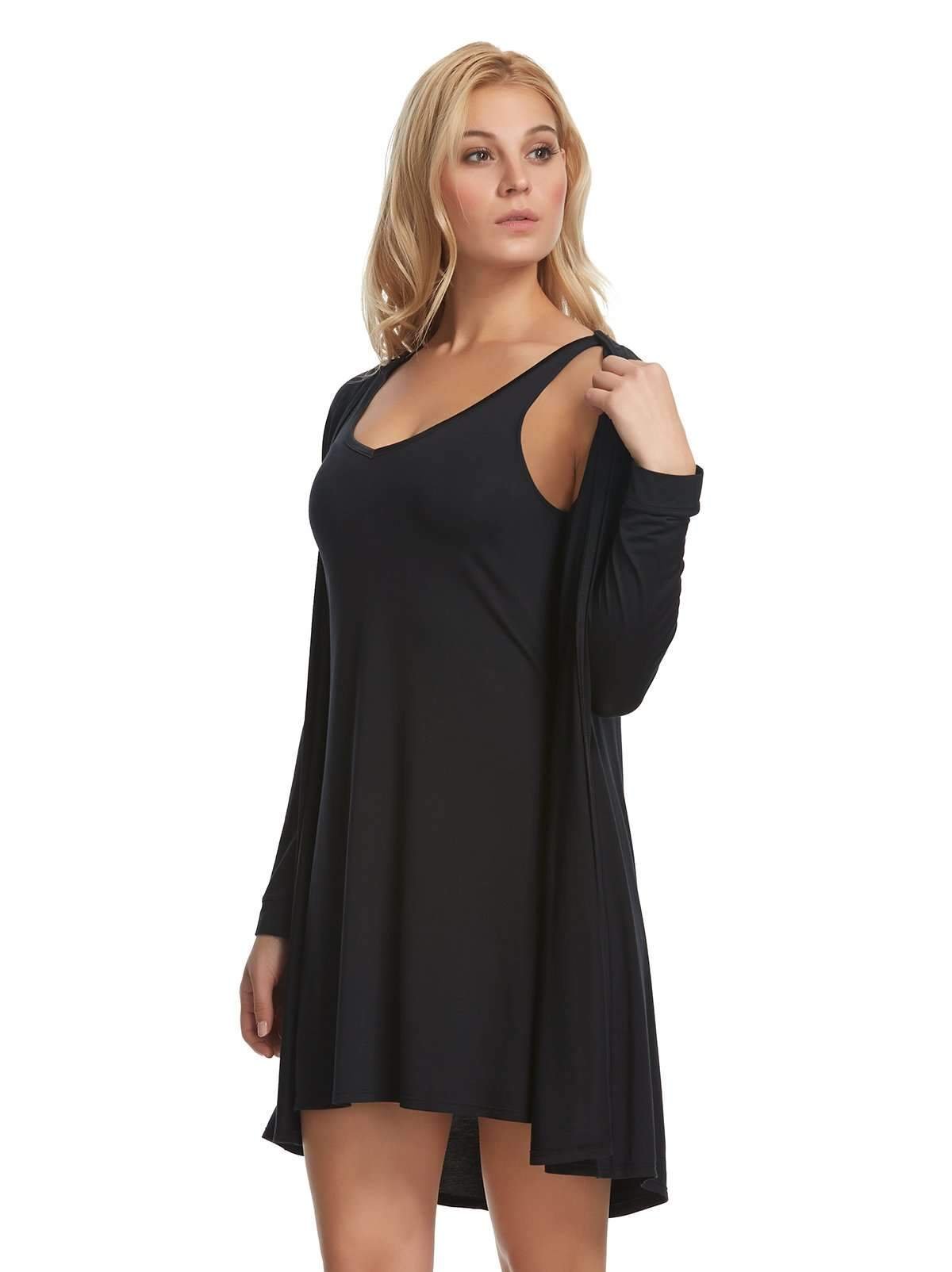 Felina Modal Tank Chemise & Wrap - Women's Soft Loungewear Set, Comfortable Pajama Sets for Women - Perfect for Home Relaxation, Spa Days & Cozy Evenings