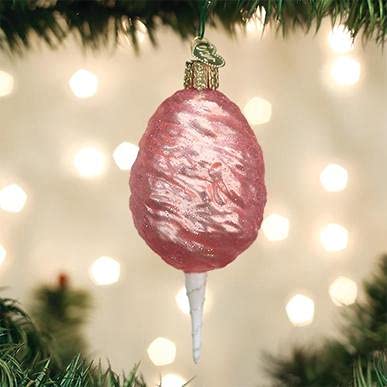 Old World Christmas Cotton Candy Ornament - Handmade Glass Blown Holiday Tree Decor for Christmas, Xmas, Winter Celebrations - Perfect for Home, Office, Party & Gift Giving