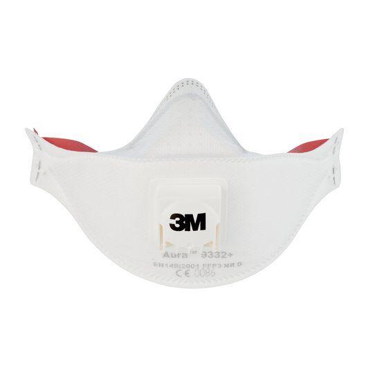 3M Aura 9332+ FFP3 Valved Disposable Respirator - Dust & Pollen Protection for Construction, Woodworking & Allergy Relief