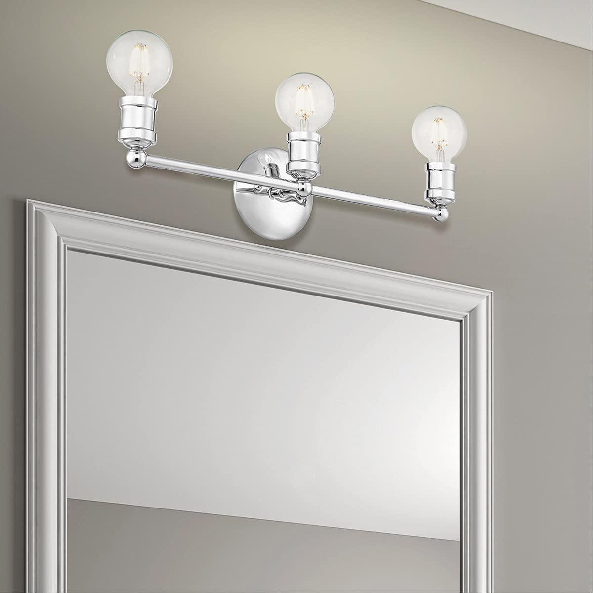 Livex Lighting 16713-05 3-Light Polished Chrome Bathroom Vanity Light Fixture - Perfect for Modern Bathroom Decor & Makeup Lighting