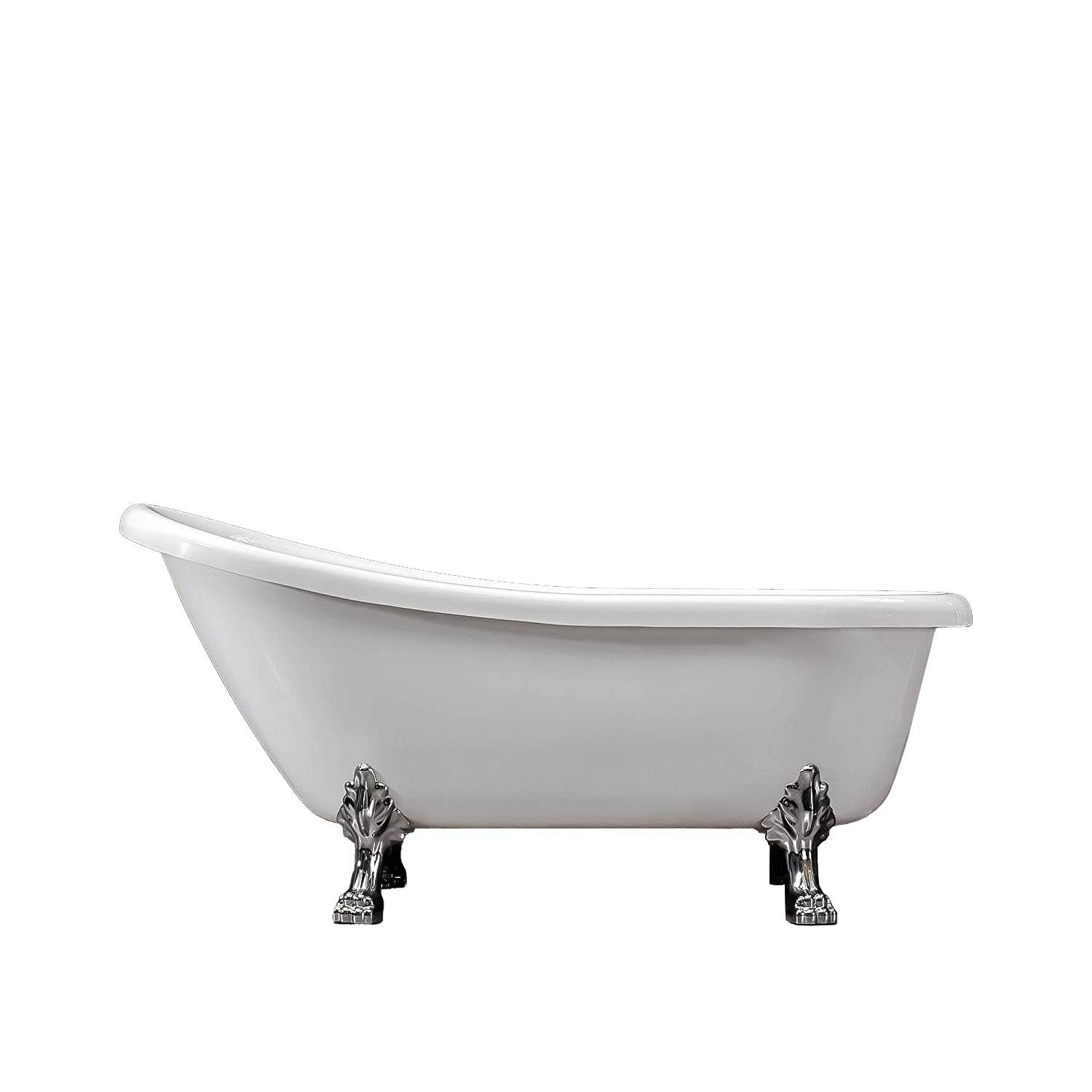 Dreamwerks 5.5 ft. Acrylic Claw Foot Oval Bathtub - Freestanding Soaking Tub for Luxury Bathroom & Spa Relaxation at Home