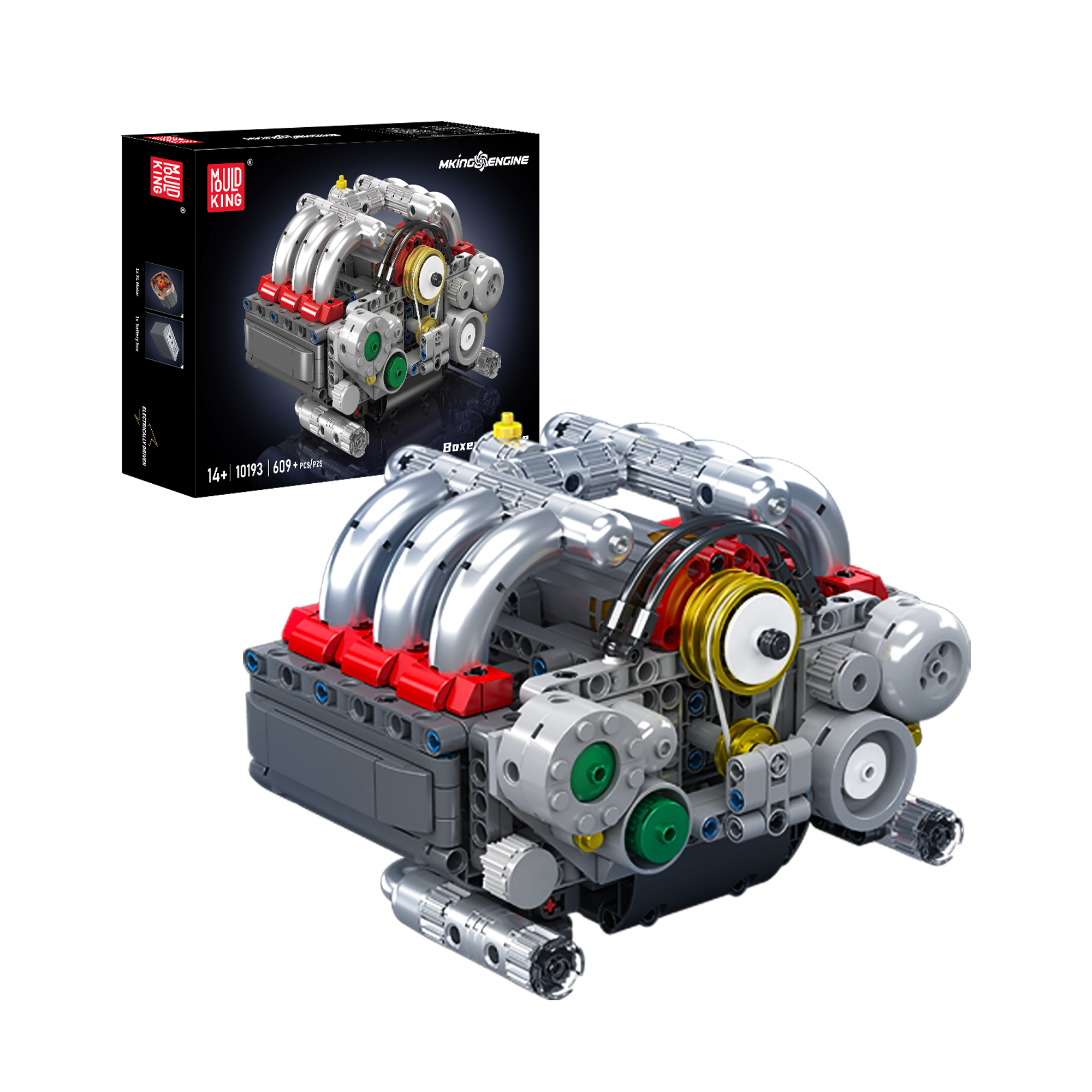 Mould King 10193 Flat 6 Engine Model Building Kit - 609 Piece DIY Assembly Toy for Adults & Teens | Perfect for STEM Education, Car Enthusiasts & Home Decoration