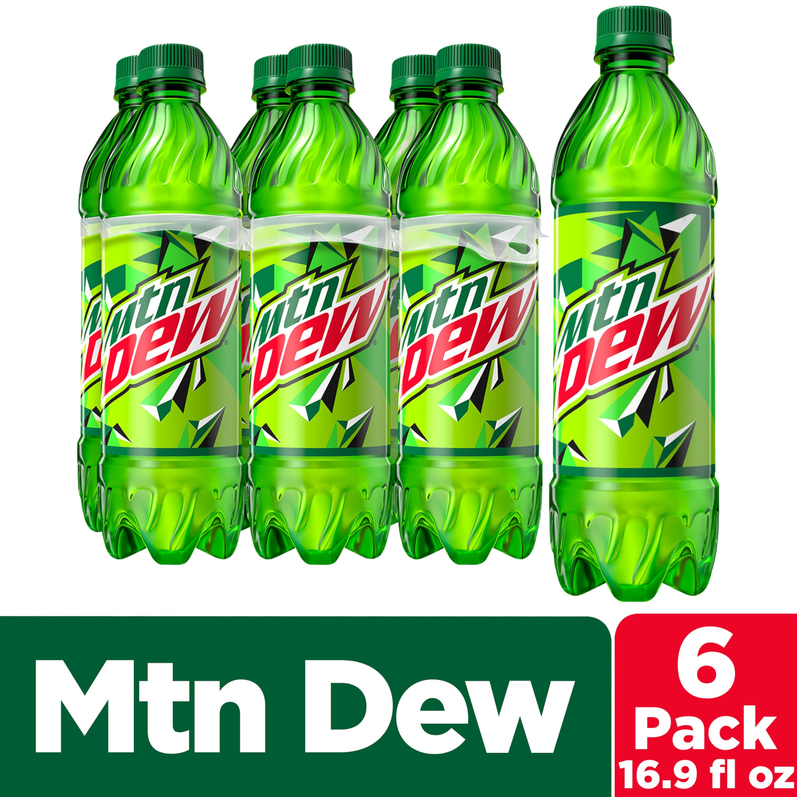 Mountain Dew Citrus Soda - 6 Pack of 16.9 Fl Oz Bottles - Refreshing Energy Drink for Gaming, Sports & Outdoor Activities