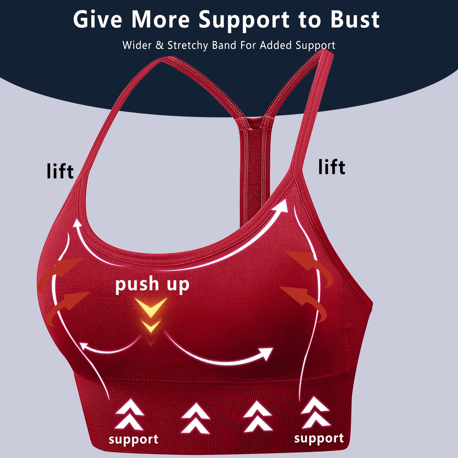 High Support Medium Impact Sports Bra for Women - Padded Strappy Workout Top with Breathable Fabric | Perfect for Yoga, Running & Gym Training