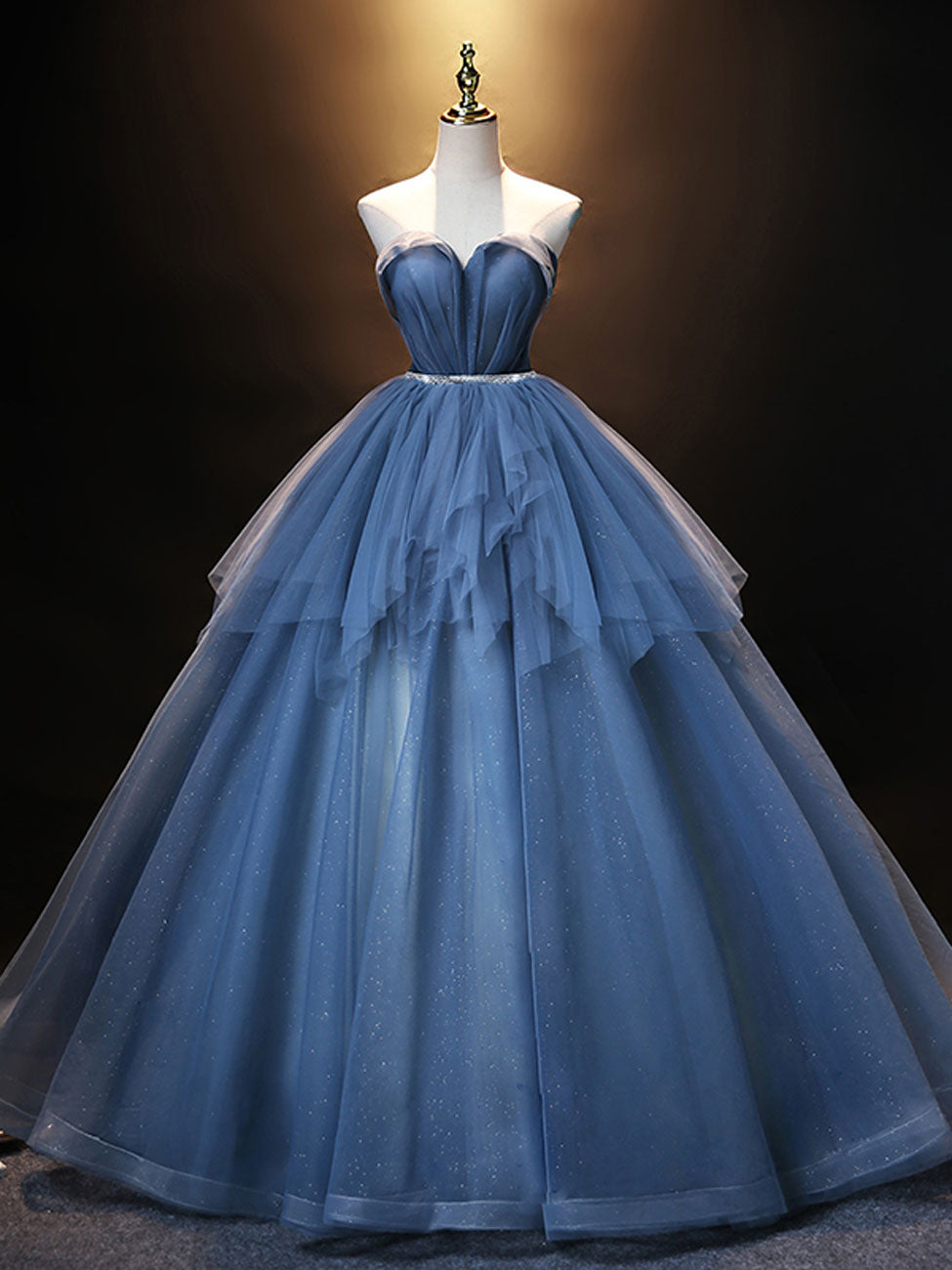 Elegant Royal Blue Sweetheart Neckline Tulle Long Prom Dress for Women - Perfect for Evening Gala, Homecoming Dance & Formal Events