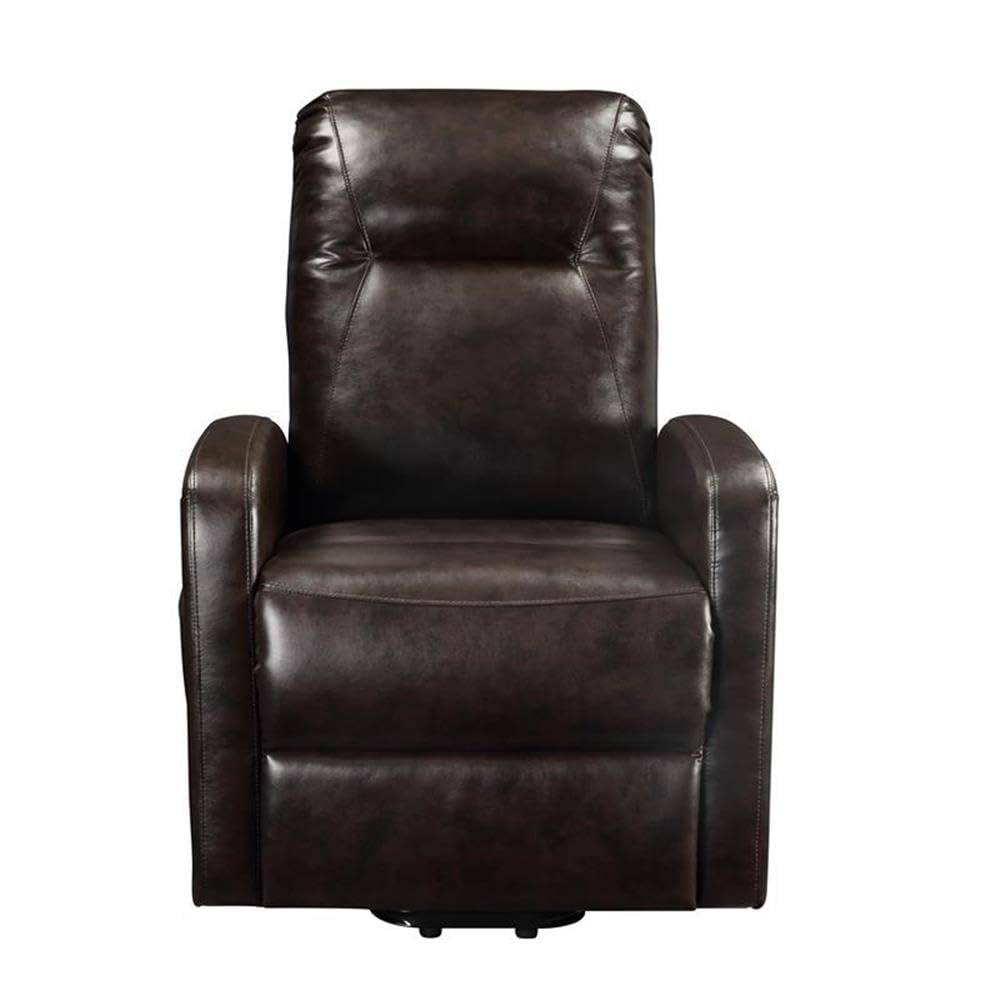 Acme Kasia Power Lift Recliner Chair - Espresso PU Leather - Comfortable Electric Lift Chair for Elderly & Mobility Assistance - Perfect for Living Room, Bedroom & Home Theater