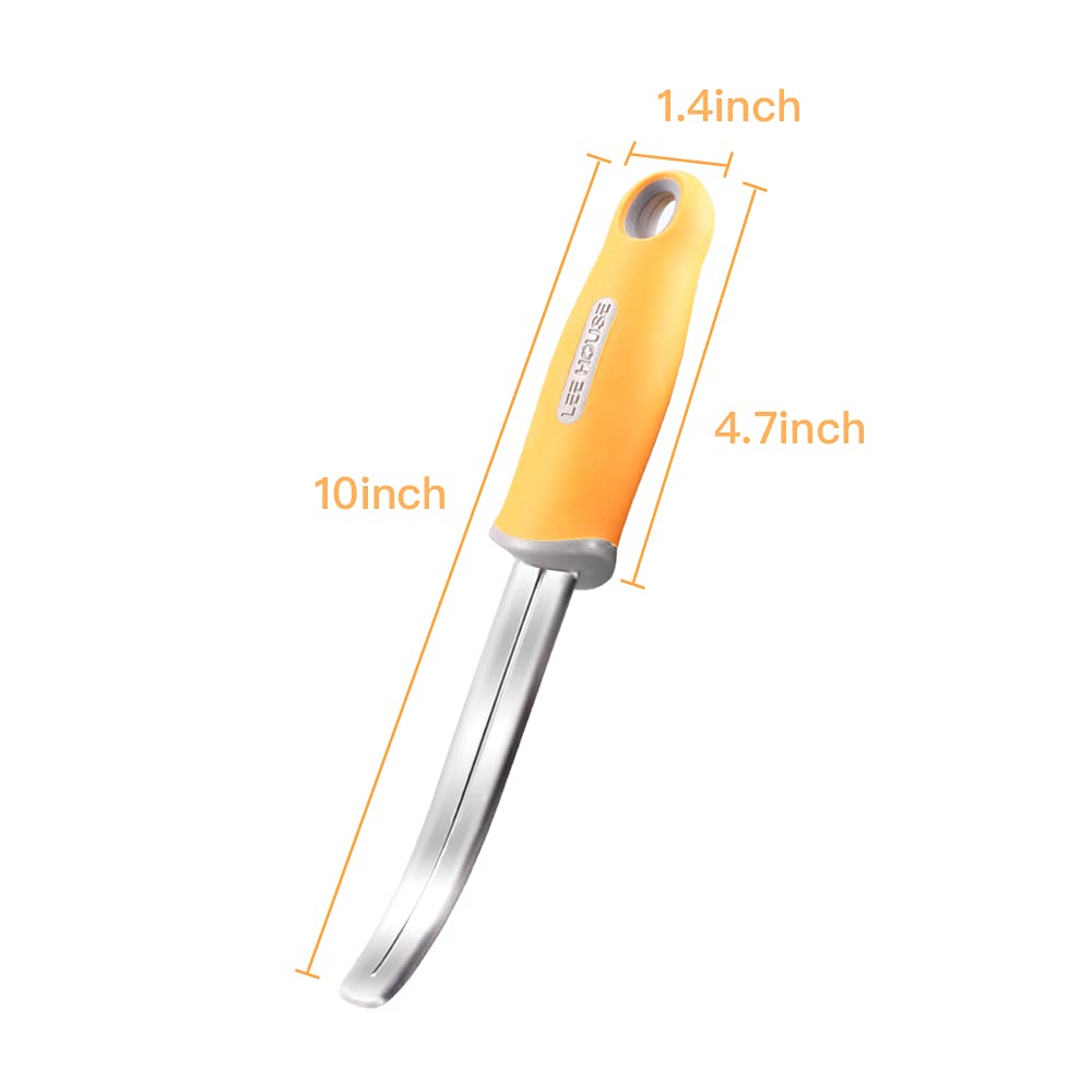 Premium Stainless Steel Coconut Meat Remover Knife with Ergonomic Silicone Handle - Durable Coconut Opener & Scraper Tool for Kitchen, Baking & Tropical Cooking - Perfect for Coconut Water Extraction, Dessert Making & Home Use