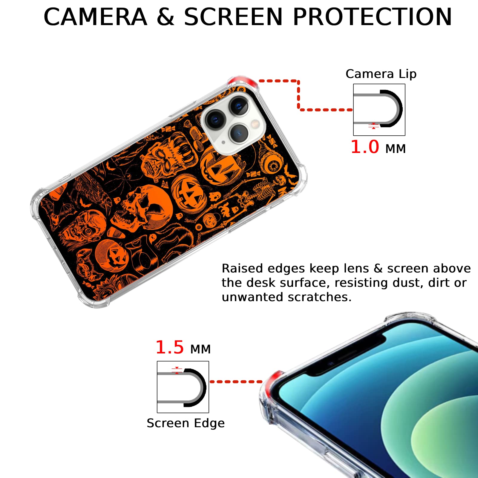 Halloween Skull Phone Case for iPhone 11 Pro Max - Spooky Pumpkin Design, Shockproof TPU Bumper Cover | Perfect for Halloween Parties, Cosplay & Gothic Style Accessories