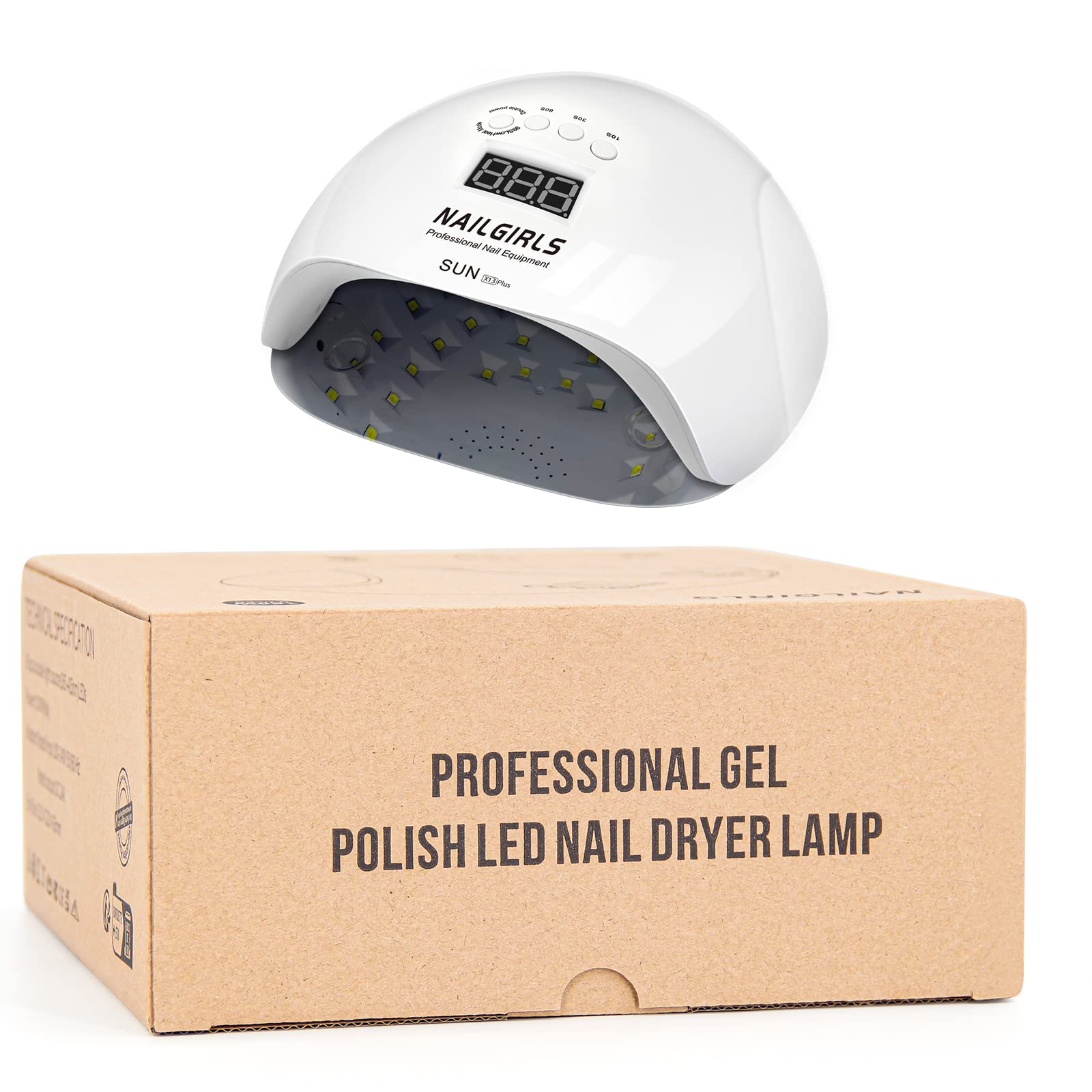 NAILGIRLS Professional 150W UV LED Nail Lamp with Auto Sensor - 4 Timer Settings, Detachable Base for Gel Polish Drying - Perfect for Home & Salon Manicures, Nail Art Designs & DIY Gel Nail Care