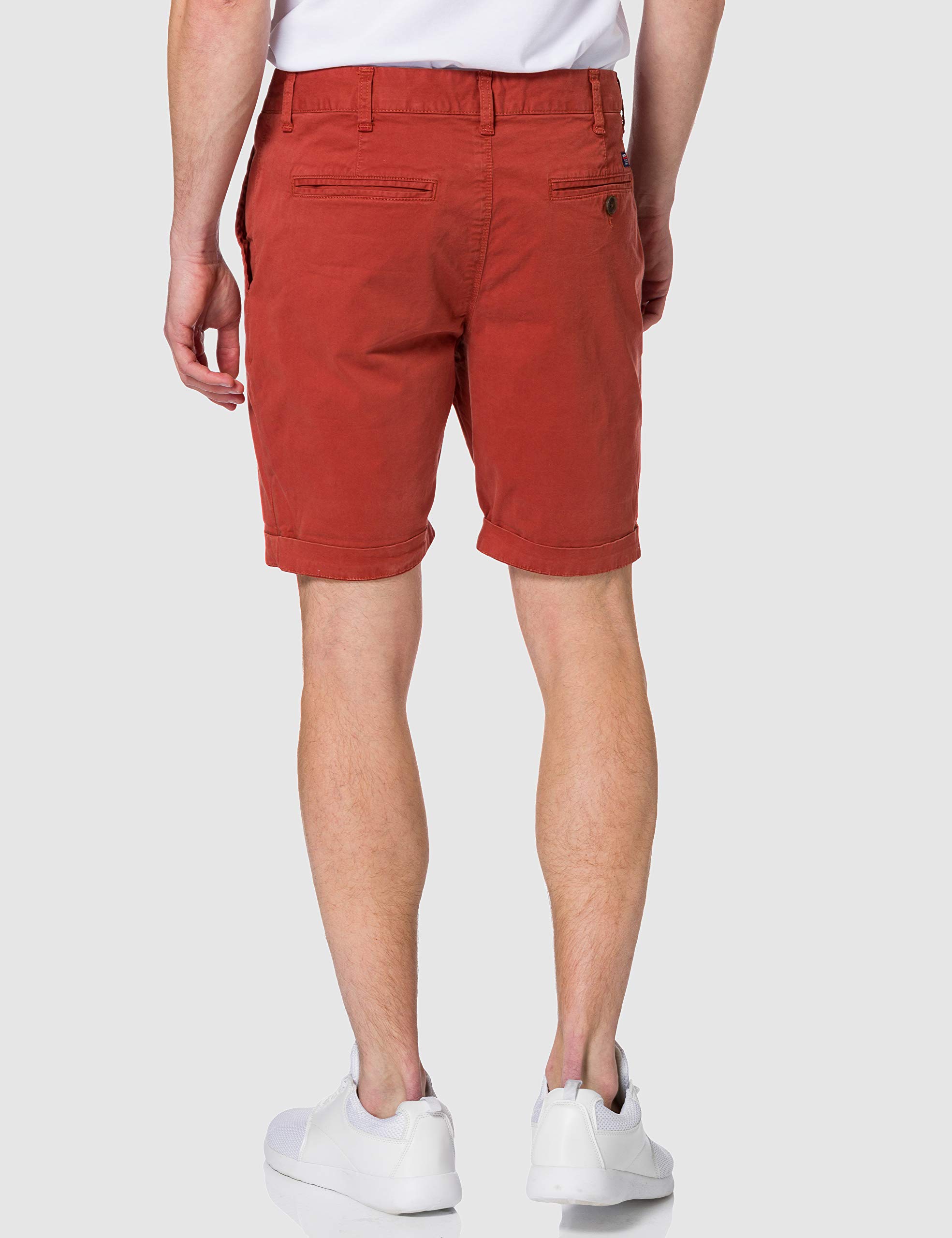 Superdry Men's International Chino Shorts - Tapered Fit with Thigh Room - Burnt Orange Size 34 | Casual Summer Wear, Beach Outings & Outdoor Activities