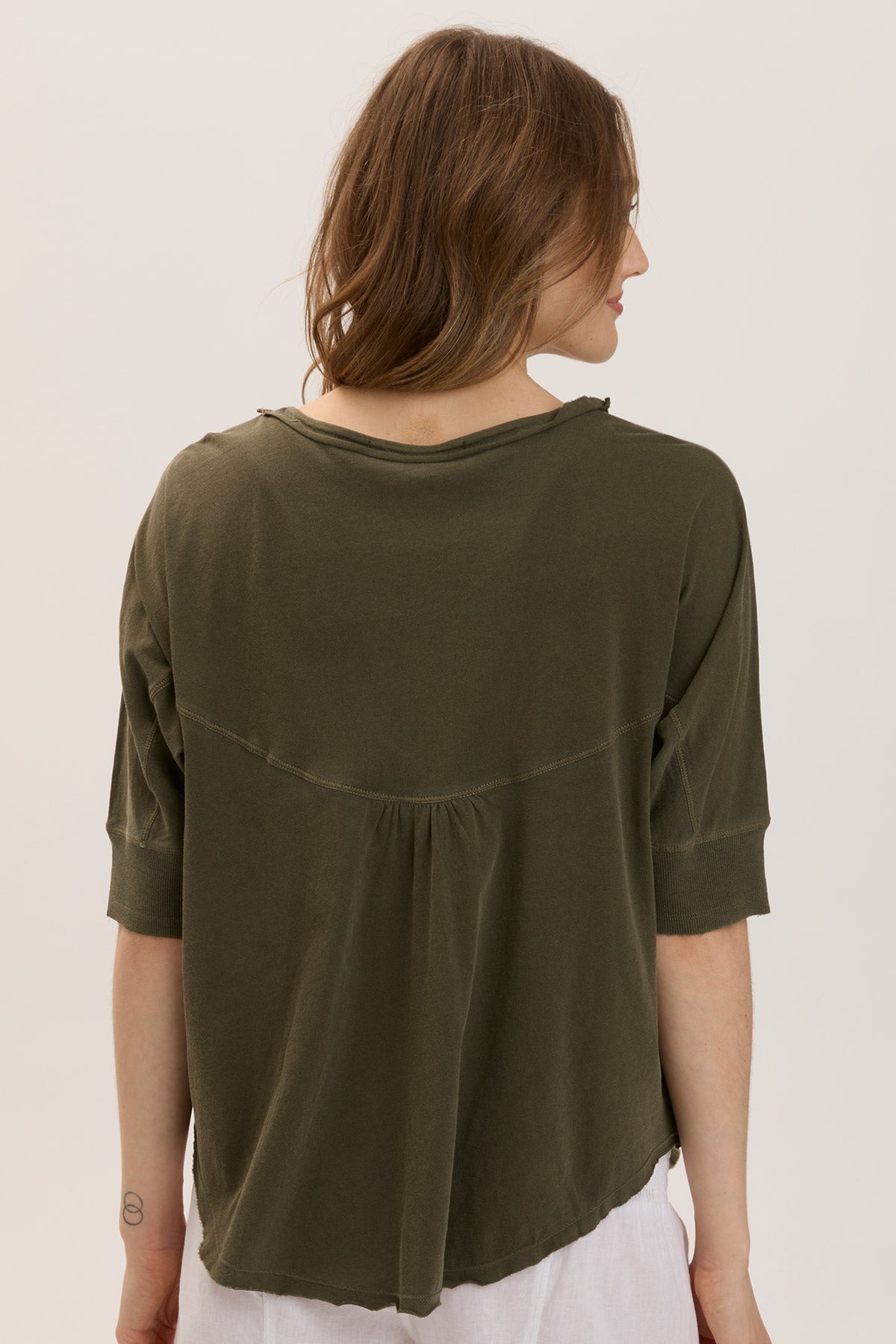 Gardiner Banded Sleeve Top 2.0 - Women's Fashion T-Shirt with Elastic Sleeve Bands | Perfect for Yoga, Workout & Casual Wear
