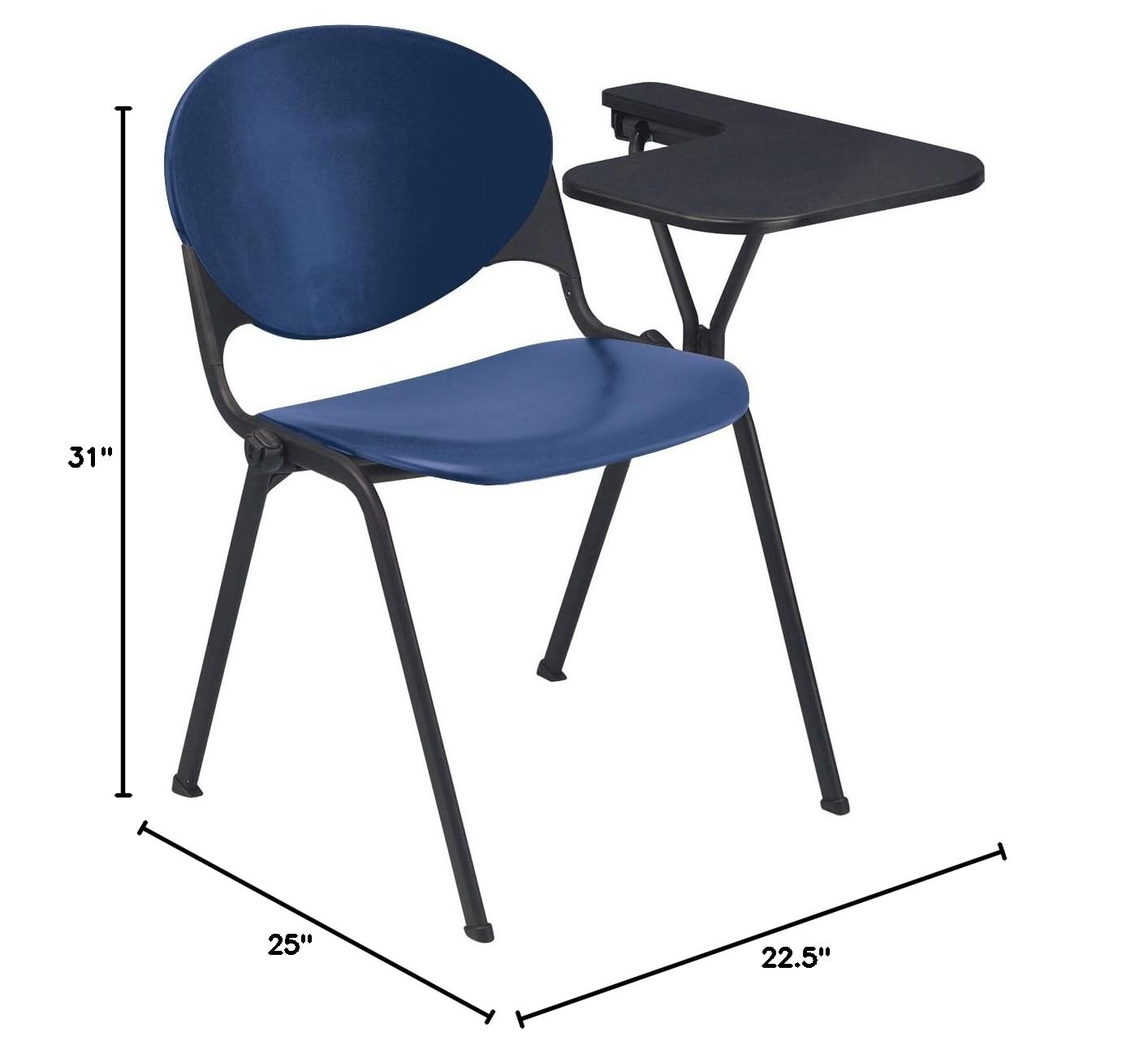 KFI 2000 Series School Chair - Left-Handed Navy Blue Student Chair for Classrooms, Study Rooms & Libraries | Durable & Comfortable Seating Solution