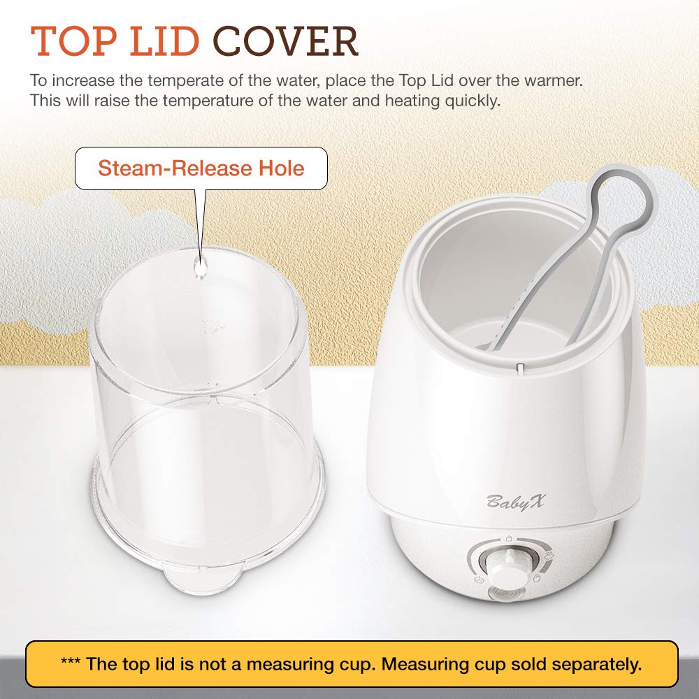 BabyX Fast Bottle Warmer for Breastmilk & Formula - Smart Temperature Control Heater for Baby Food, Pacifiers & Most Bottle Sizes - Quick Warming & Sterilizing for Nurseries, Travel & On-the-Go Parents