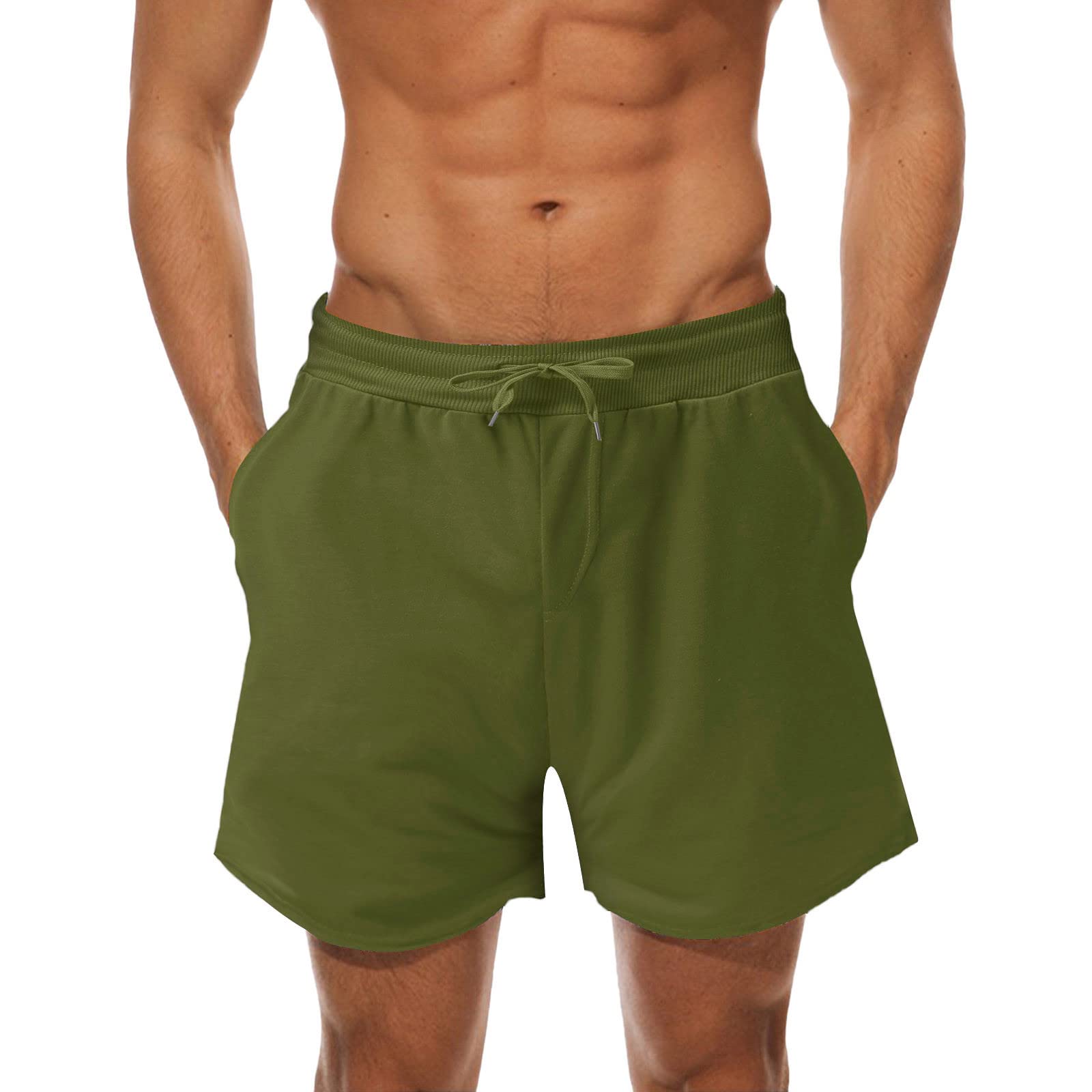 **Men's Quick-Dry 5-Inch Swim Trunks - Solid Color Bathing Suits for Beach, Pool & Water Sports**
