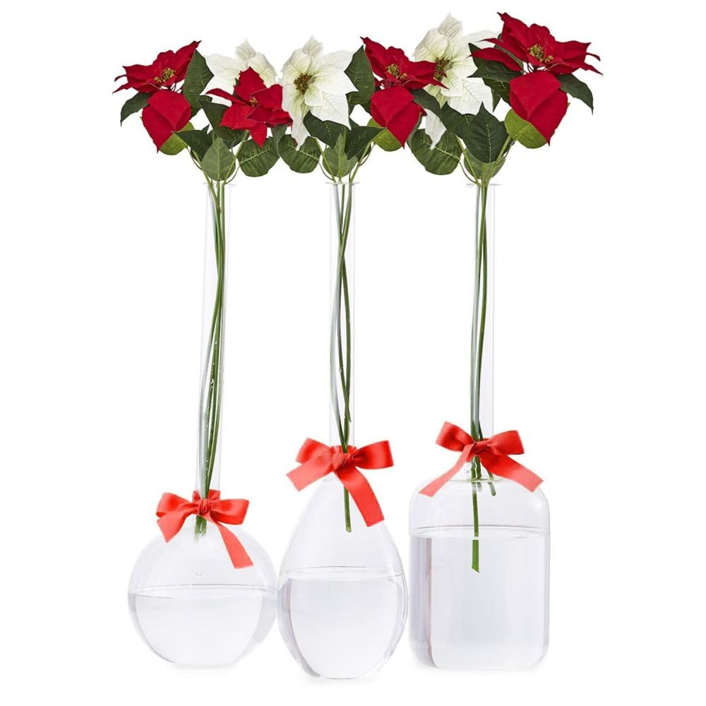 Elegant Sage Green Ribbon Vase Trio Set - Modern Home Decor for Living Room, Dining Table, Wedding Centerpiece & Gift Idea