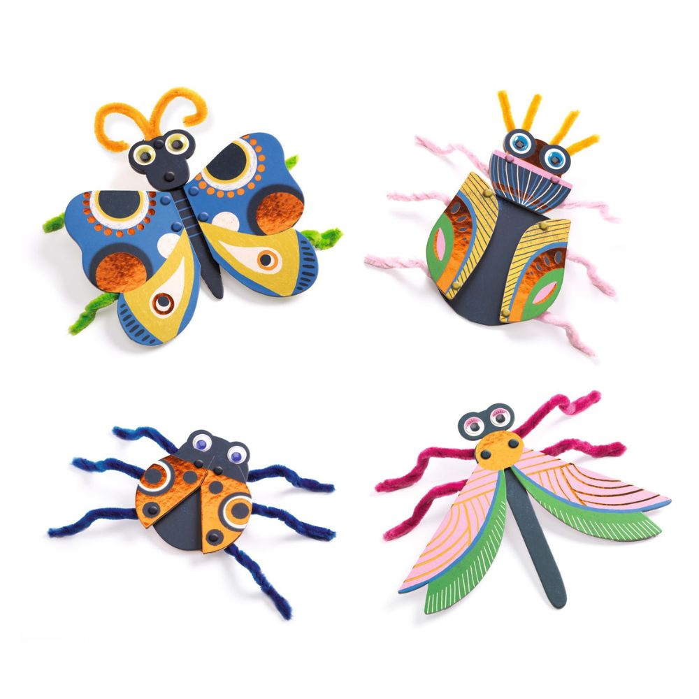 DJECO Yarn Bugs - Creative DIY Craft Kit for Kids - Fun & Educational Handmade Toy for Children's Art Projects & Party Favors