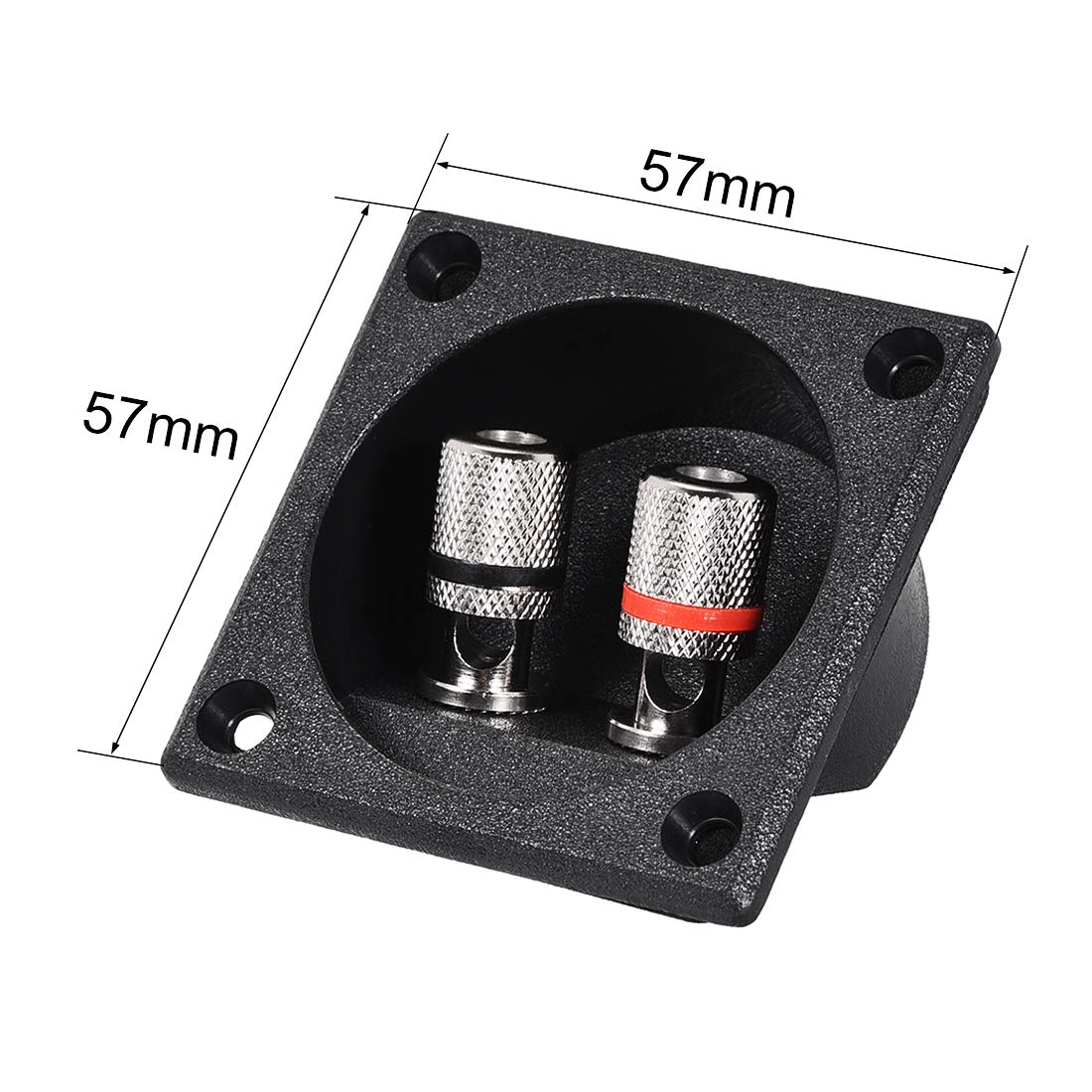 Premium 2-Way Square Speaker Terminal Binding Post - Gold Plated Stereo Screw Cup Connectors for Subwoofer & Speaker Plugs (2pcs) - Perfect for Home Theater & DIY Audio Projects