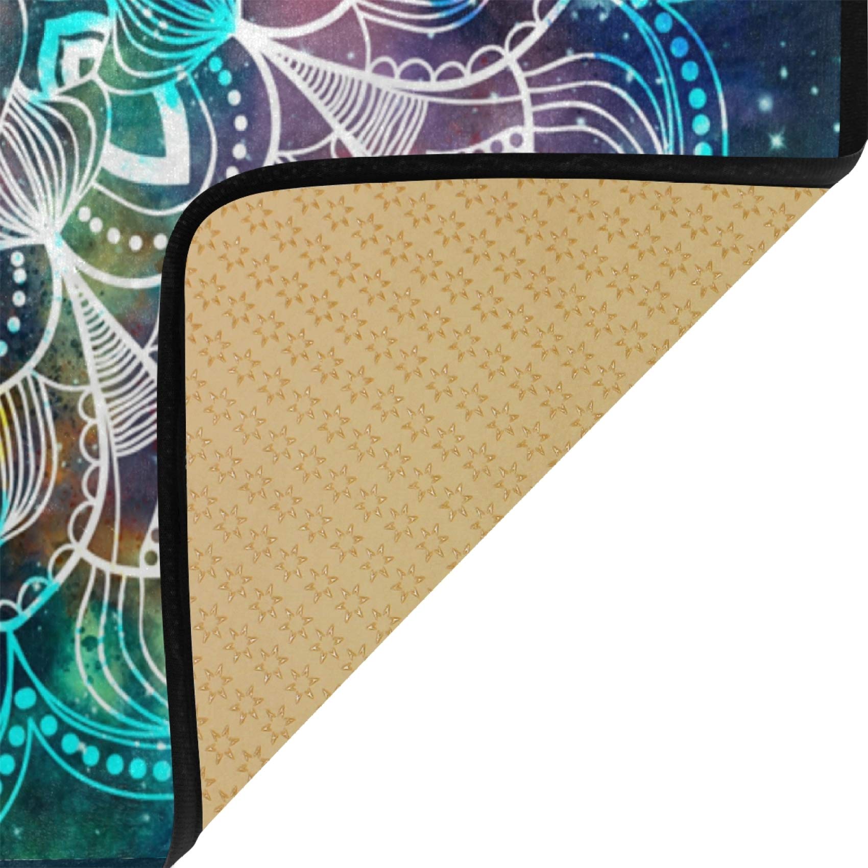 ALAZA Anti-Fatigue Kitchen Mat - Non-Slip Standing Mat with Mysterious Black Mandala Design, Soft Floor Rug for Under Sink, Office & Door Decor (39x20 Inch) - Perfect for Cooking, Dishwashing & Long Standing Work in Kitchen