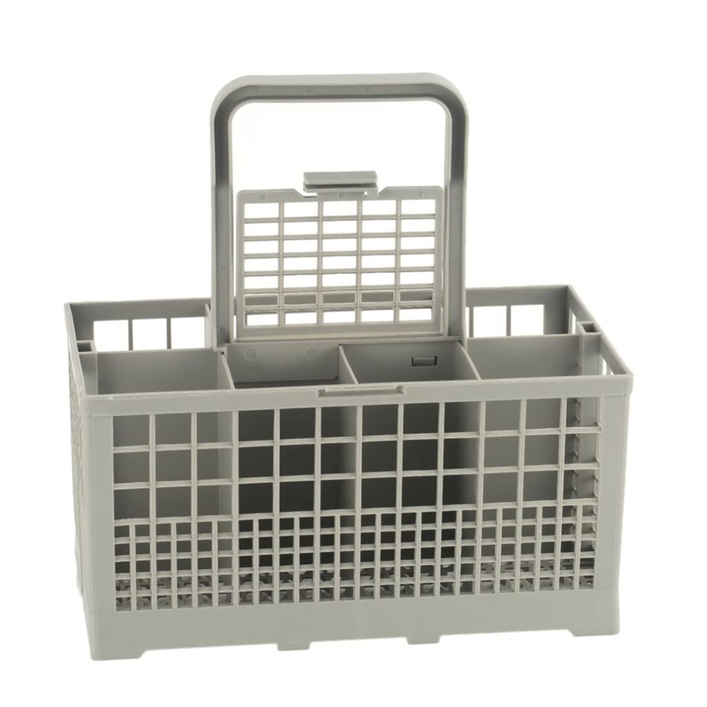 Universal Dishwasher Cutlery Basket Storage Box - Grey Replacement Cutlery Tray for KitchenAid, Bosch, Whirlpool & More - Perfect for Organizing Utensils in Dishwashers (Home Kitchen Use)
