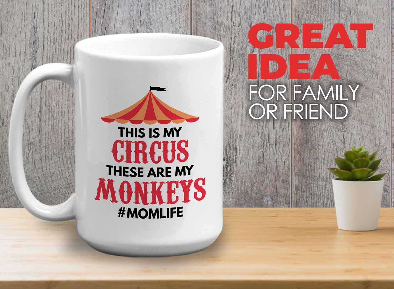 Funny Sarcastic Circus Mom Coffee Mug - 15oz White Ceramic Cup with Chimpanzee Design - Perfect Gift for Animal Lover Moms, Birthdays & Daily Coffee Moments