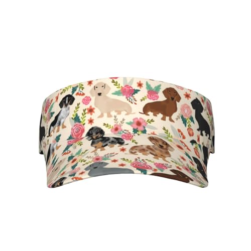 Dachshund Sausage Dogs Pink Flowers Print