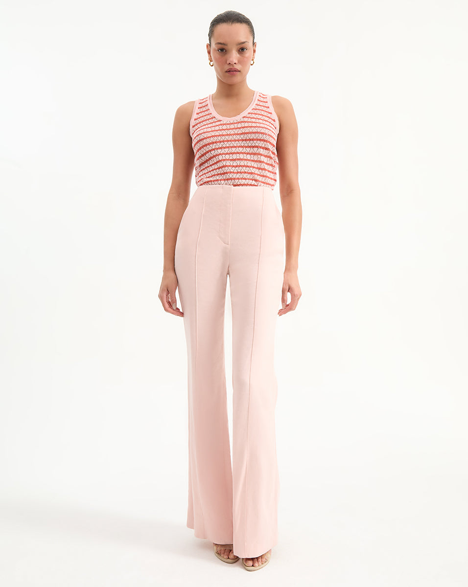 Komi Women's Stretch Linen Pants - Comfortable High Waisted Wide Leg Trousers for Summer | Perfect for Office, Travel & Casual Wear