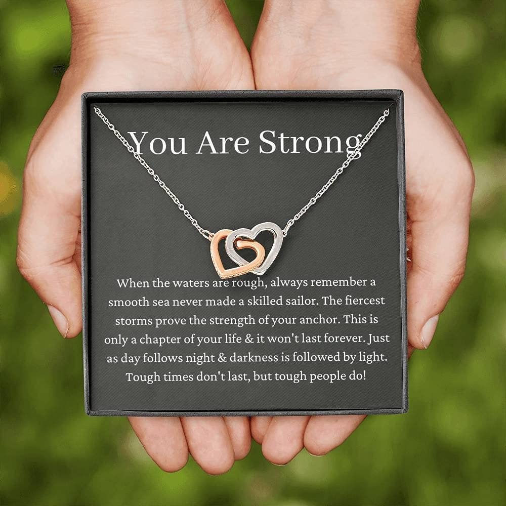 Personalized Interlocking Hearts Gift - Inspirational Get Well, Breakup, Divorce & Encouragement Present for Women & Men | Thoughtful Sympathy, Cheer Up & Recovery Gift for Loved Ones | Perfect for Anniversaries, Hospital Visits & Difficult Times