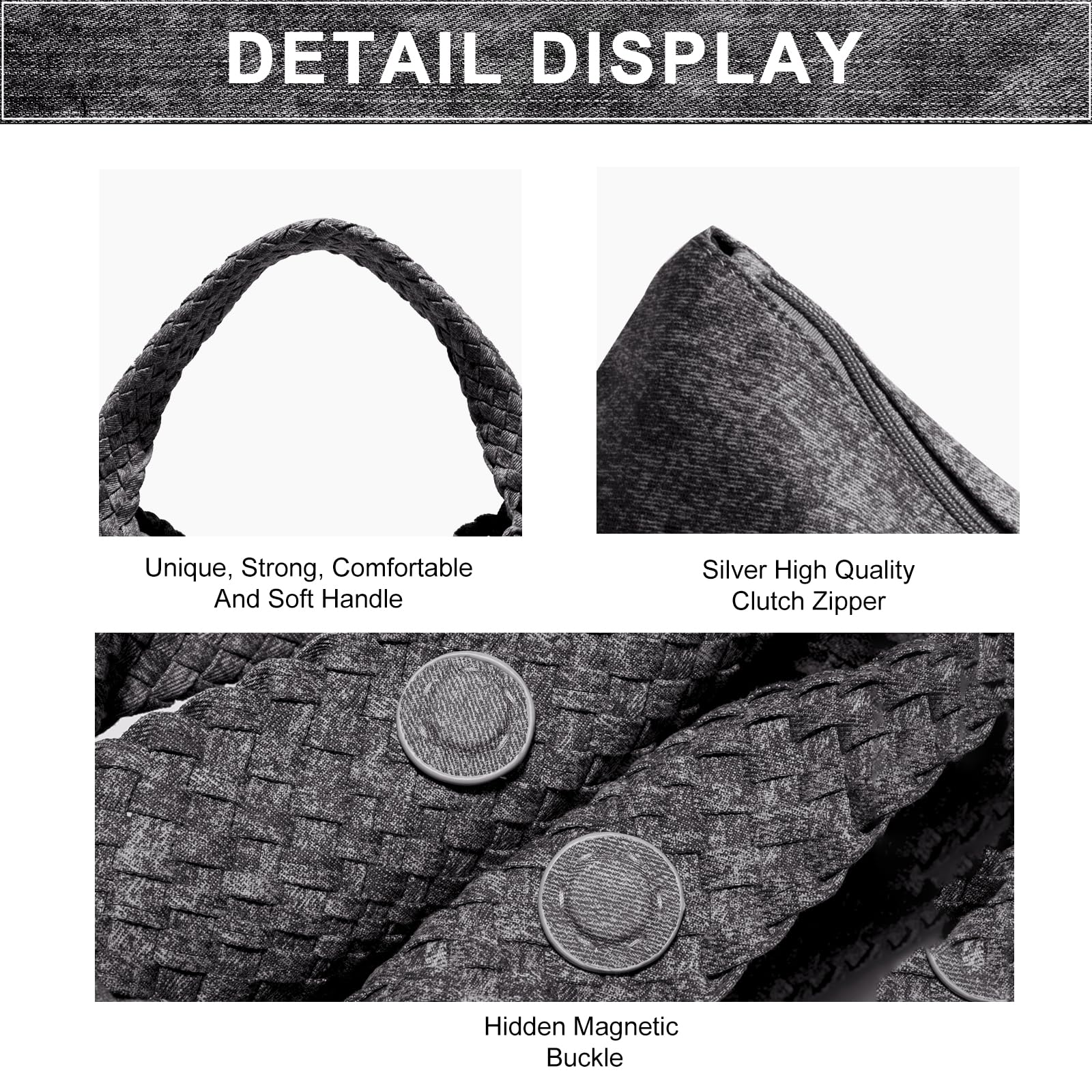 Eco-Friendly Woven Vegan Leather Tote Bag for Women - Stylish Shoulder & Top-Handle Handbag Purse - Perfect for Work, Travel, Shopping & Daily Use